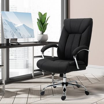 Vinsetto Bürostuhl Schreibtischstuhl mit Wippfunktion höhenverstellbarer Drehstuhl (PC Stuhl, 1 St), Schwarz 65 x 78 x 110-118 cm