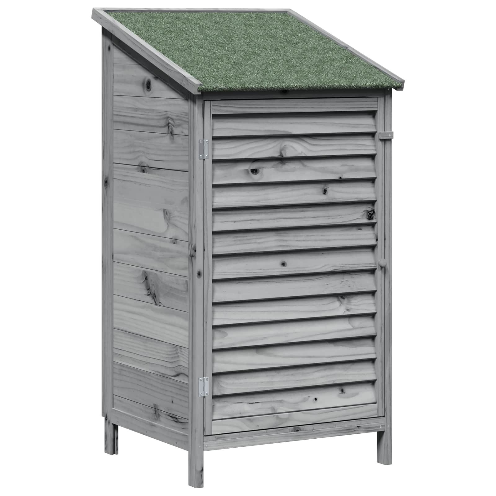 vidaXL Gartenhaus Garten Shed Grau 59 x 56 x 113,5 cm Massivholz aus Fichte