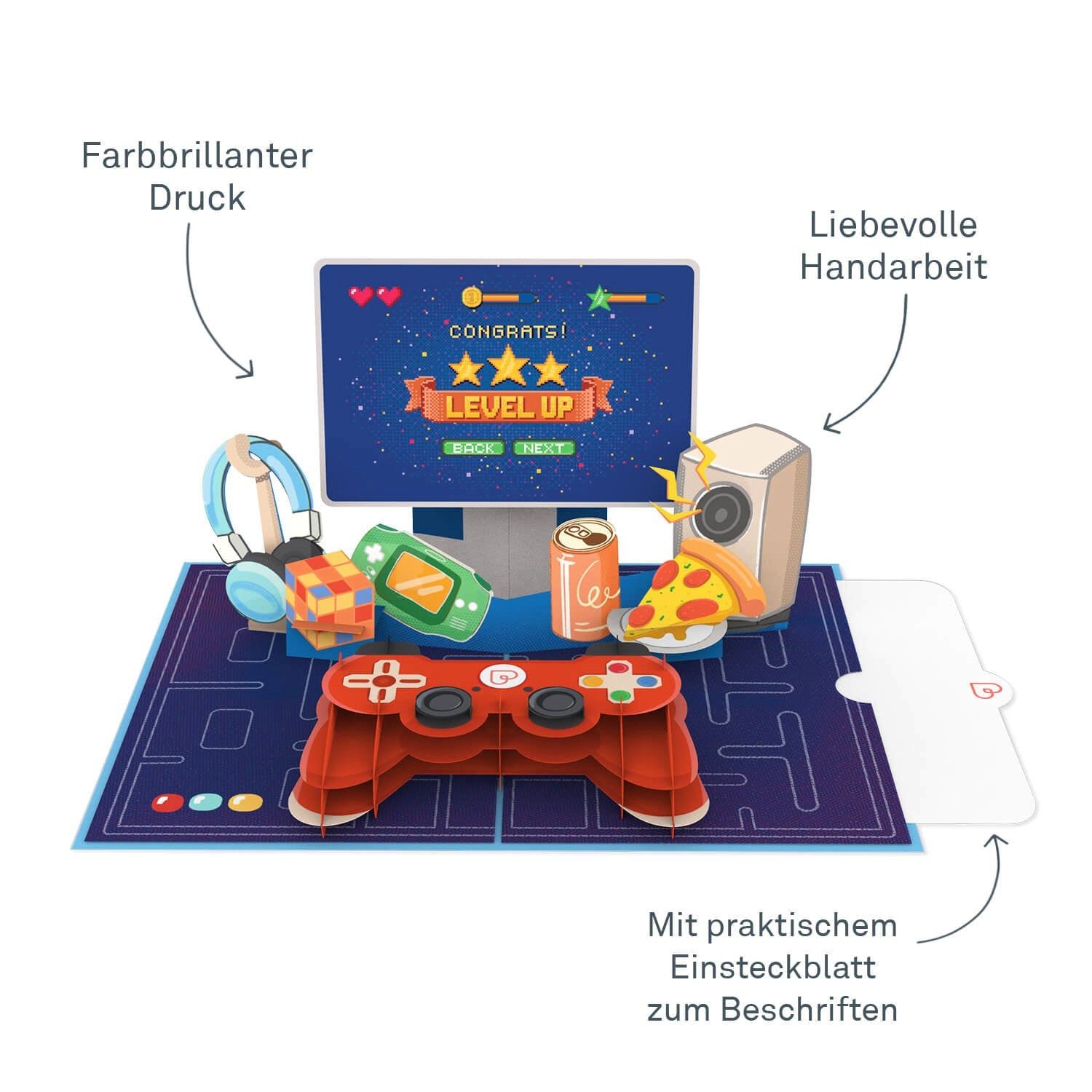 papercrush Geburtstagskarte Gaming Controller Pop-Up Karte