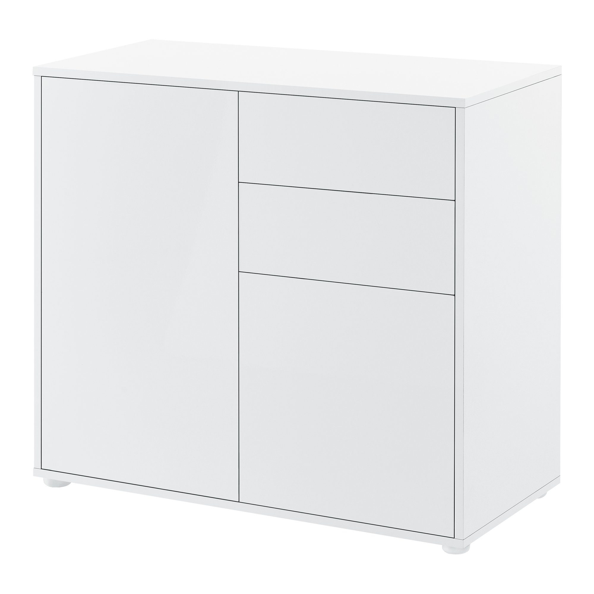 en.casa Sideboard, »Paarl« 74x79x36 cm Weiß, günstig online kaufen