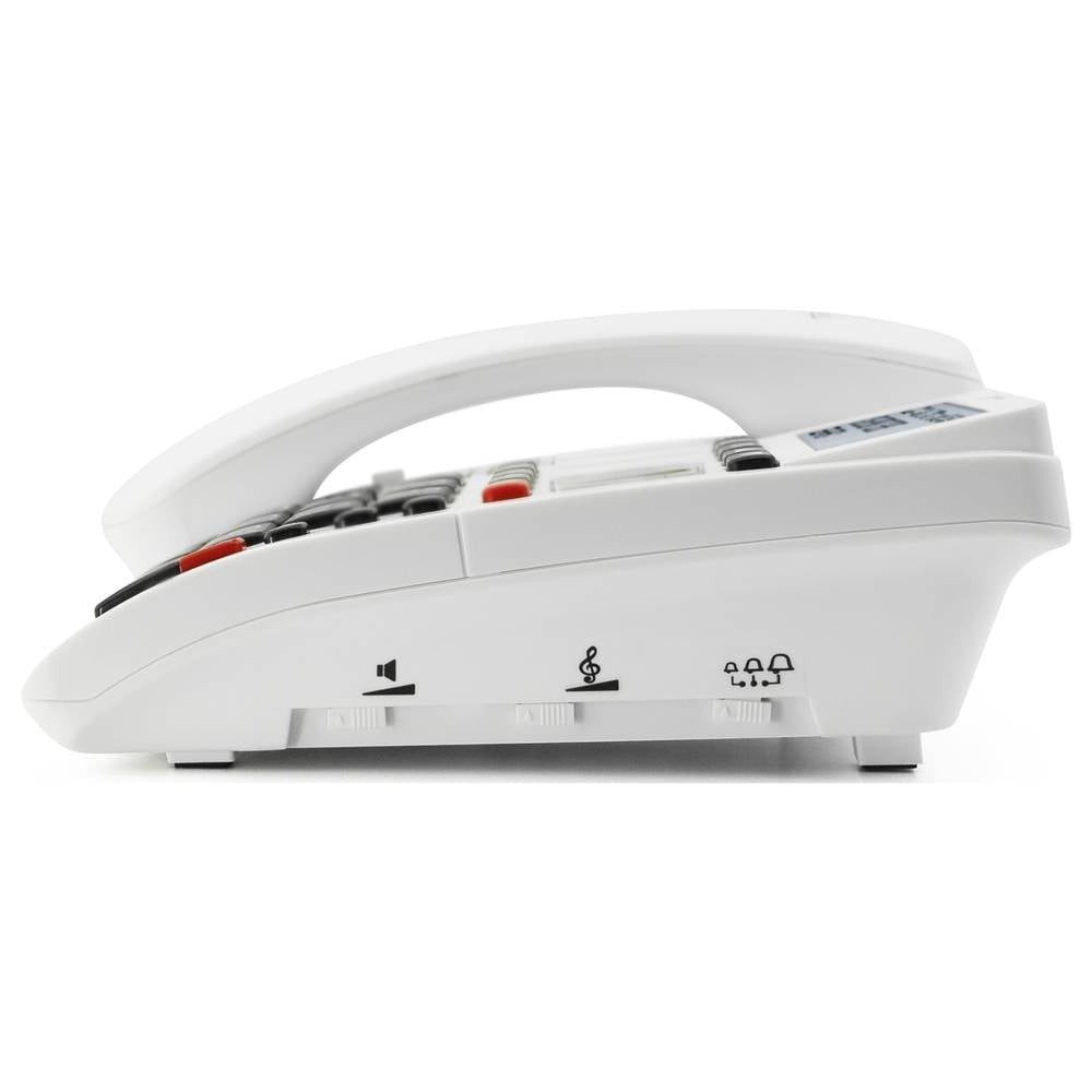 Geemarc Verstärktes Notruftelefon mit Notruf-Armband CL610_WH_VDE Seniorentelefon (Foto-Tasten, Freisprechen, für Hörgeräte kompatibel)