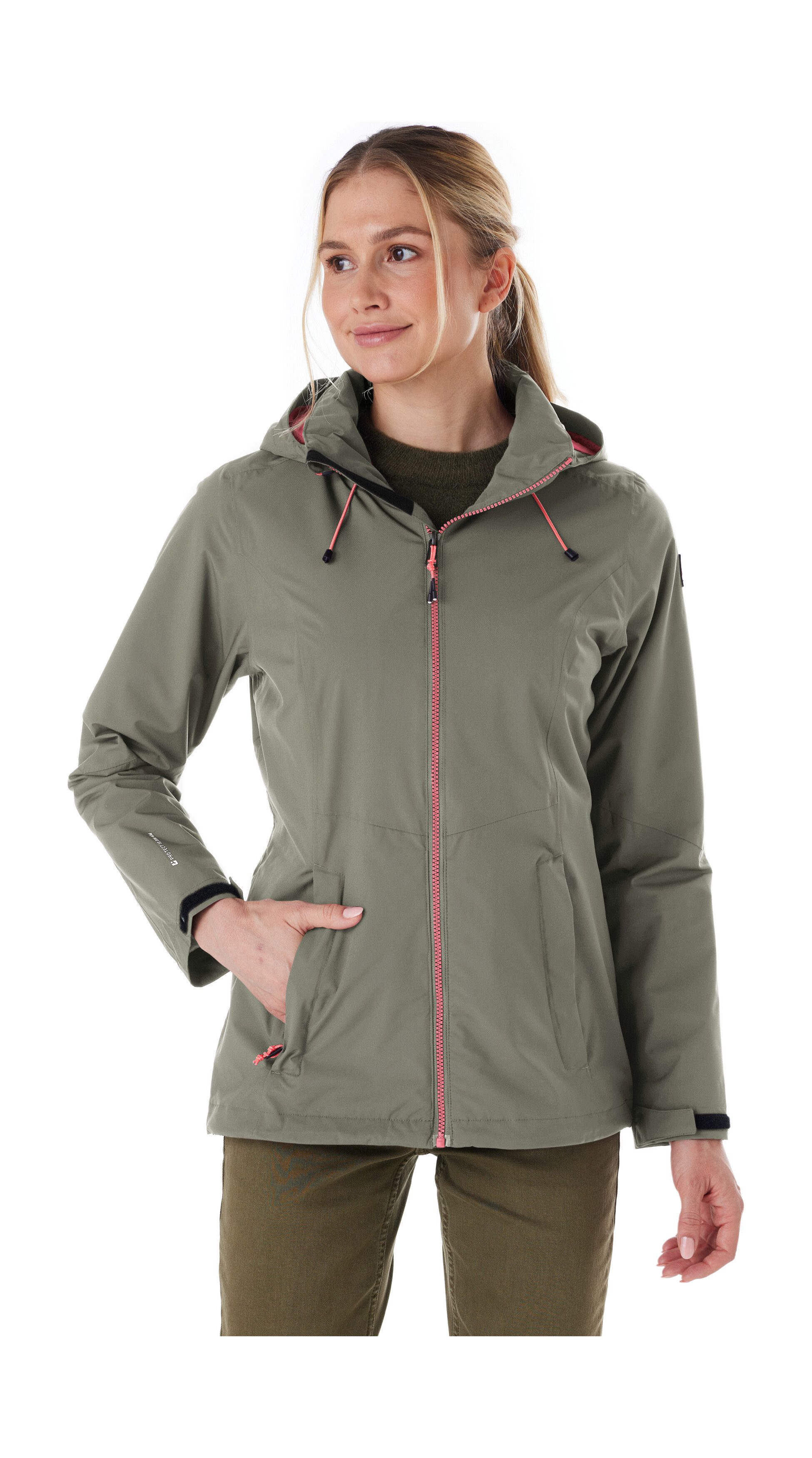 Killtec Outdoorjacke Damen Regenjacke OOKS 1 Leichte, wasser- und winddichte Jacke, atmungsaktiv, abnehmbare Kapuze