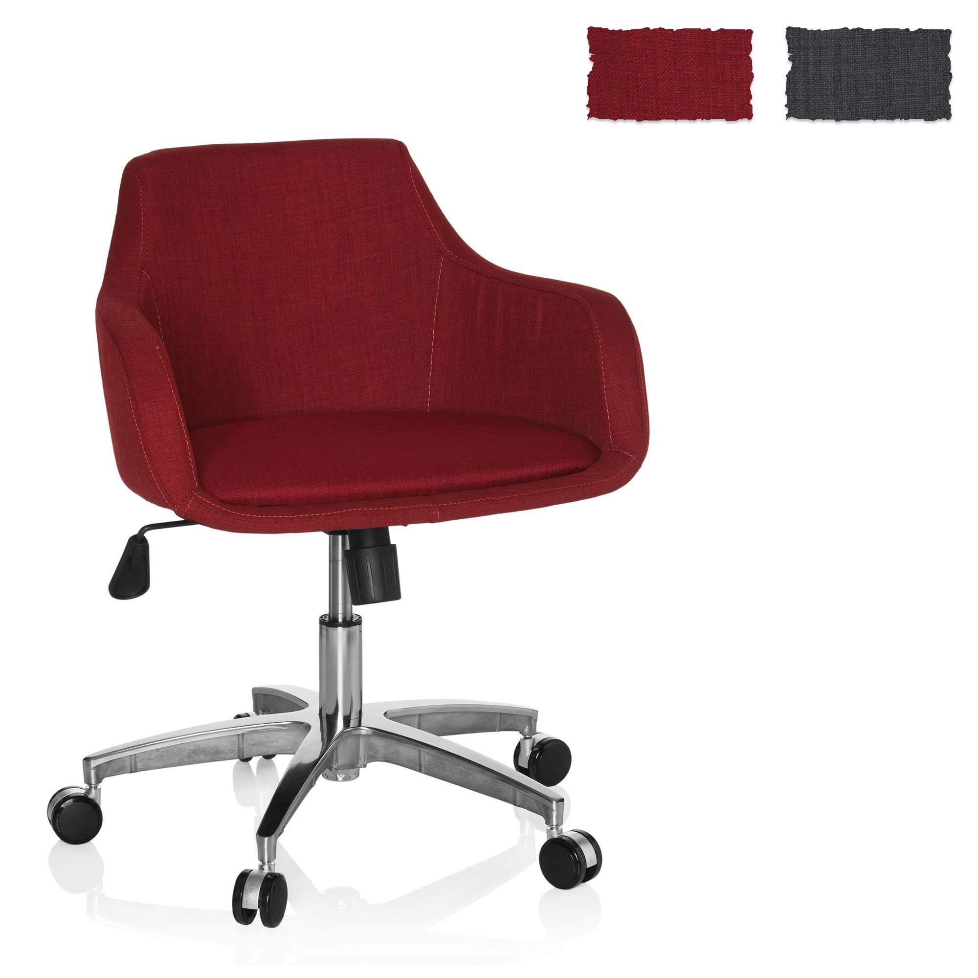 Home Office Stoff, SOLAO OFFICE Bürostuhl Drehstuhl Rot 100 hjh ergonomisch