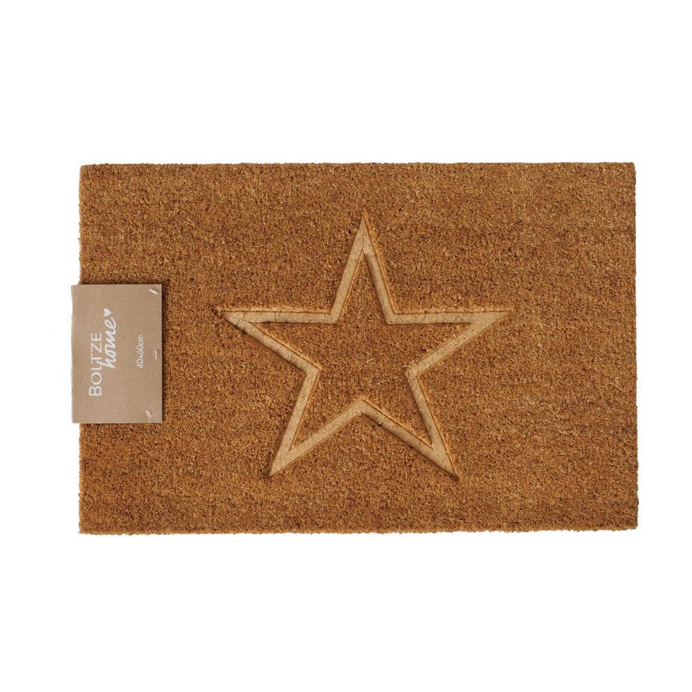 BOLTZE Fußmatte Fußmatte STAR natur mit Sternmuster Prägung Weihnachten Kok günstig online kaufen