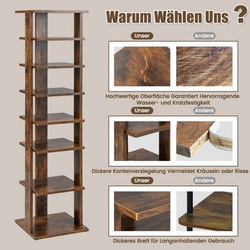 COSTWAY Schuhregal, schmal, höhenverstellbar, 8-stöckig, Holz, 110cm