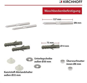 Kirchhoff Siphon, (Set), Ablaufgarnitur für Waschtisch inkl. Eckventil 1/2" Befestigung