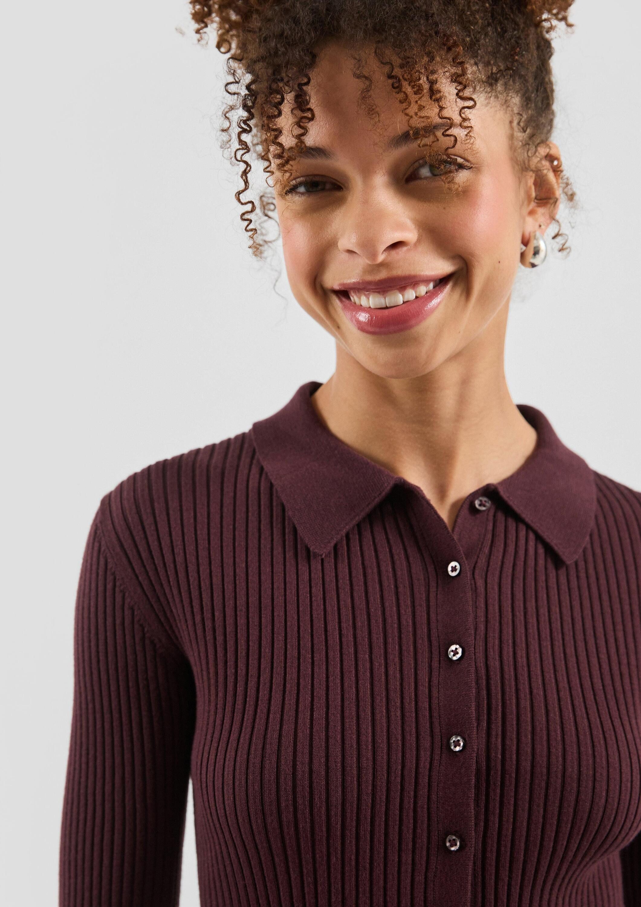 QS Cardigan Strickjacke Strick-Polo
