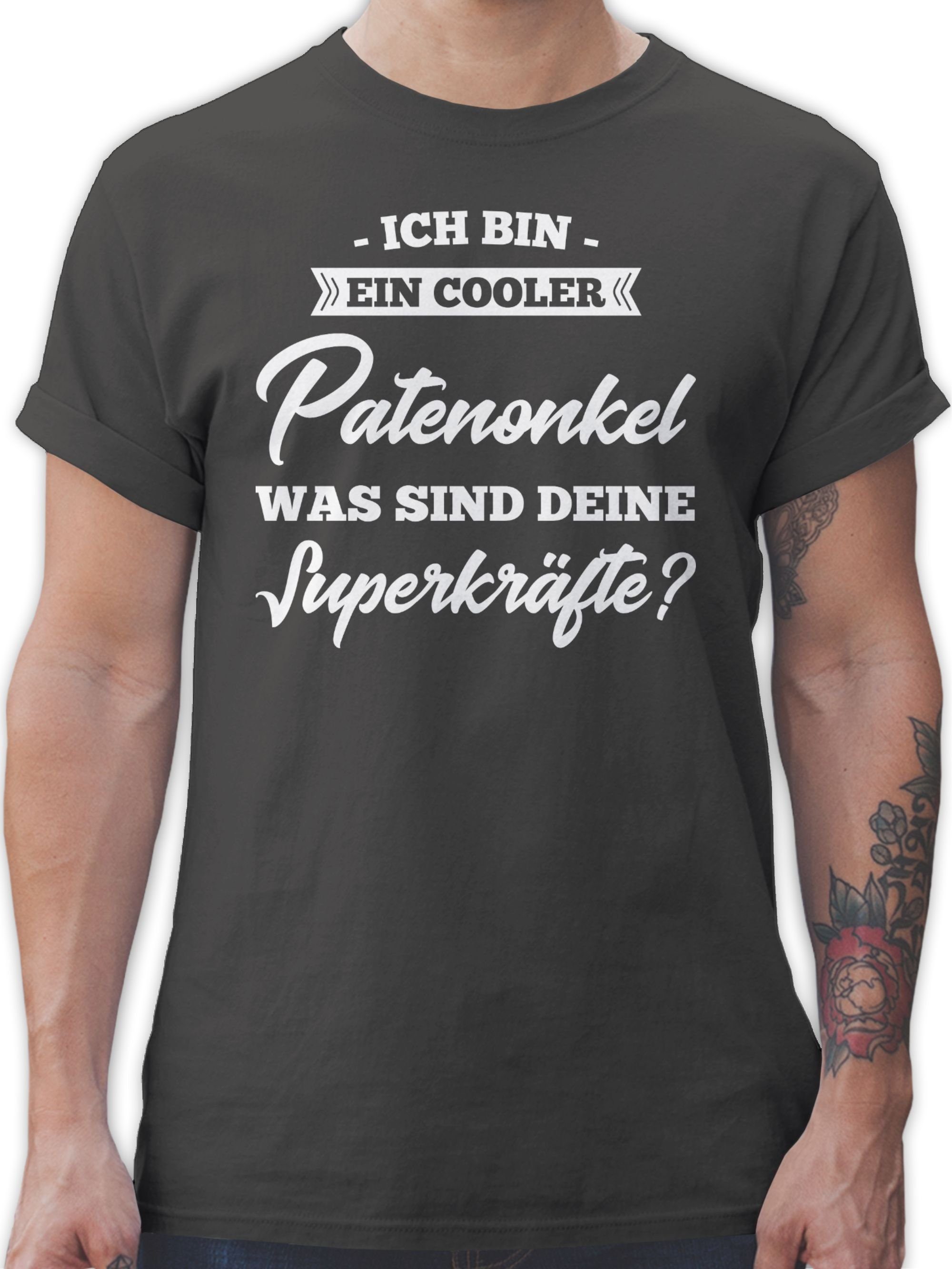 Shirtracer T-Shirt Ich Bin Ein Cooler Patenonkel was Sind Deine Superkräfte Patenonkel Geschenk 3 Dunkelgrau | T-Shirts