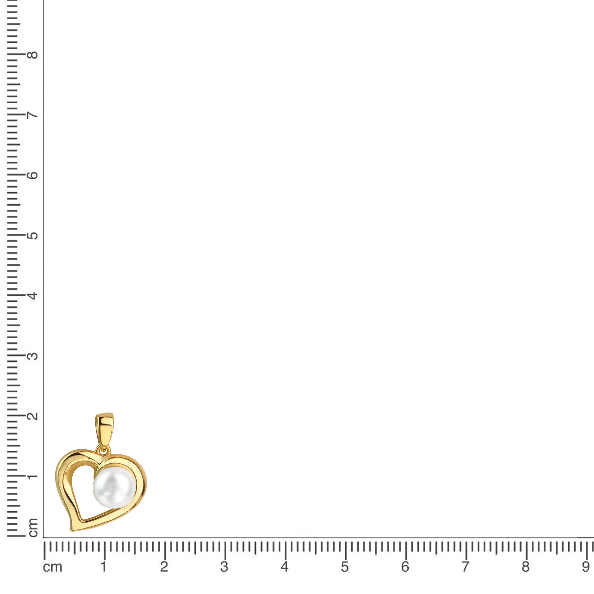 Vivance Kettenanhänger 925/- Sterling Silber vergoldet Herz Süßwasserperle günstig online kaufen