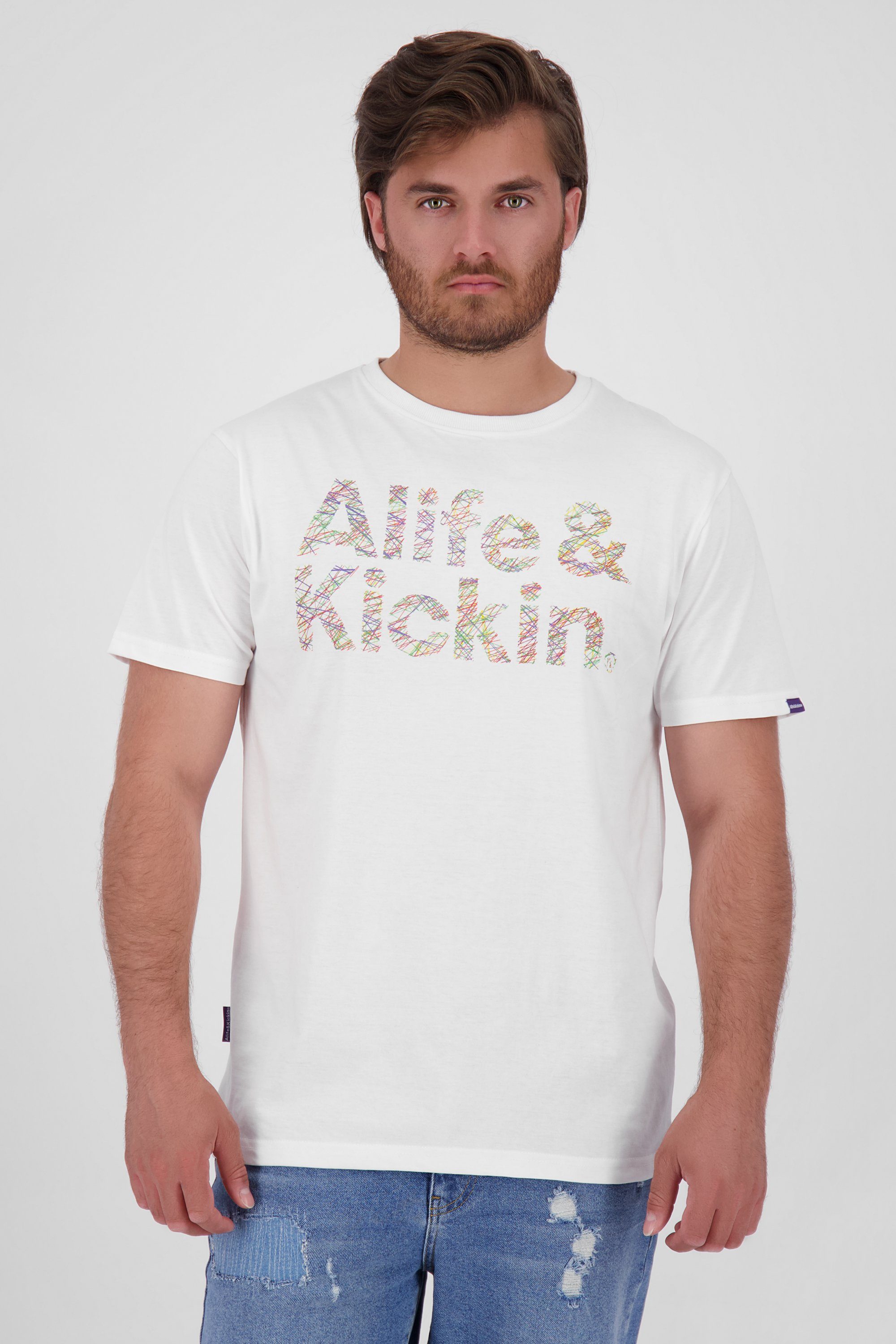 Alife & Kickin T-Shirt Logo IconAK Shirt Herren T-Shirt white
