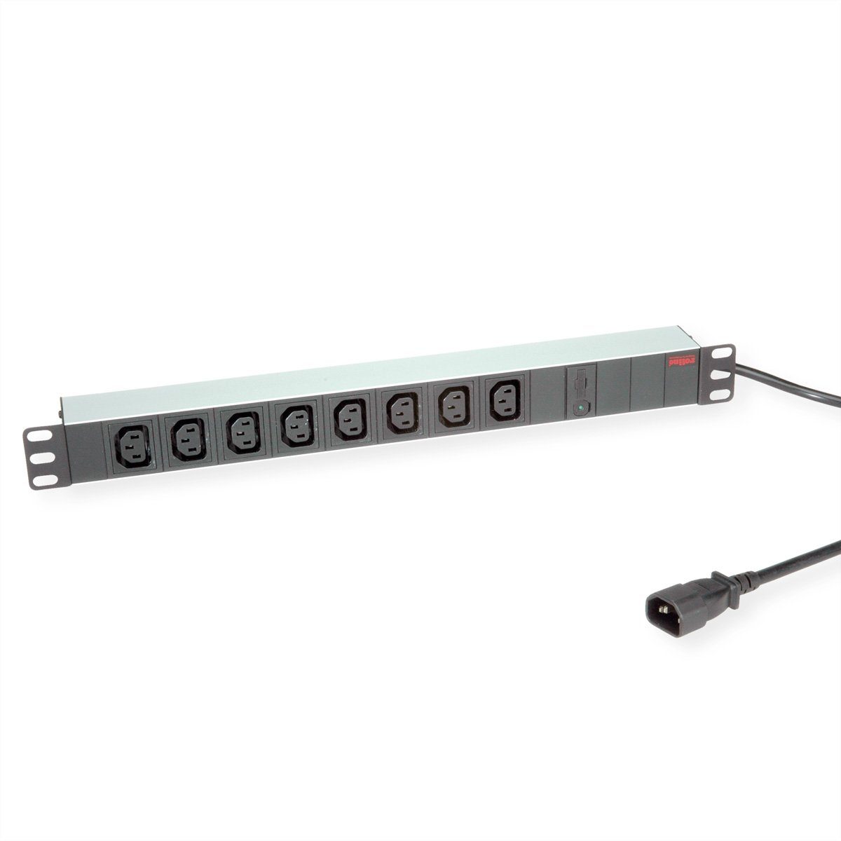 19"-Steckdosenleiste 8-fach C13 + C14-Stecker, 10A Steckdosenleiste