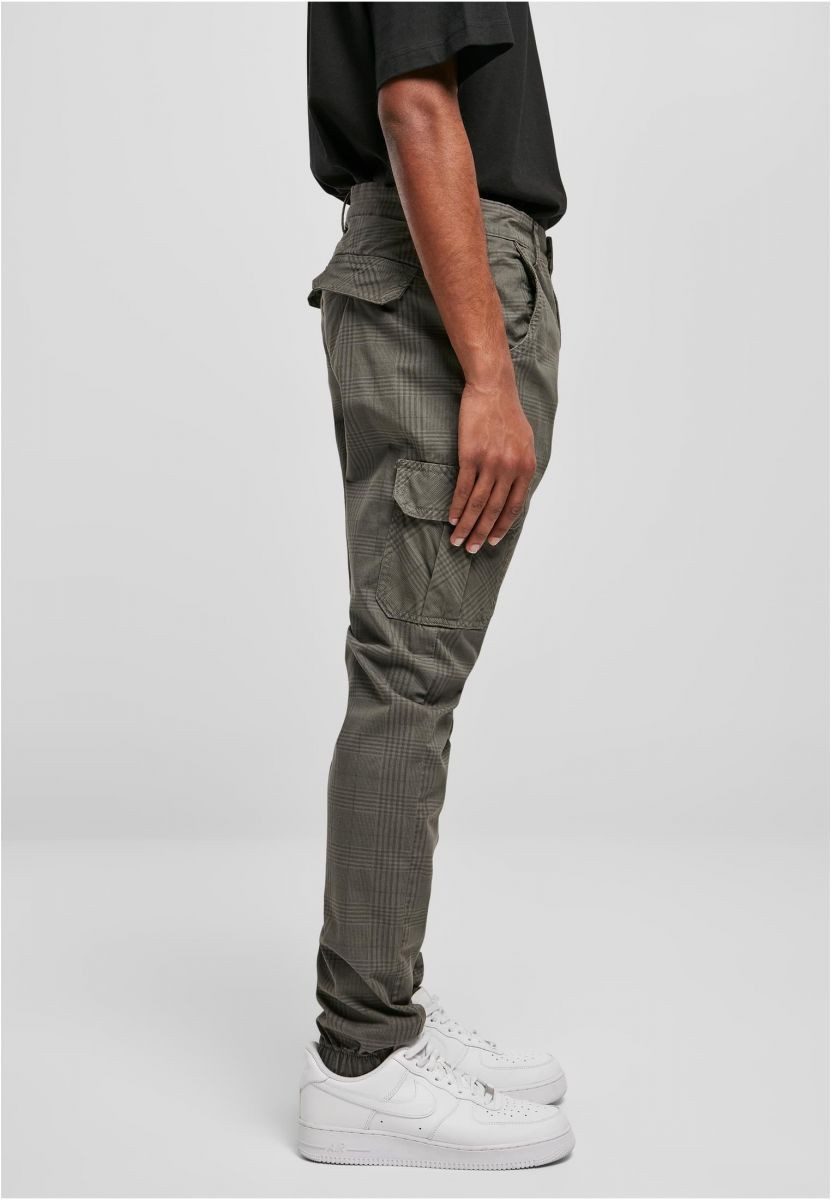 URBAN CLASSICS Funktionshose AOP Glencheck Cargo Jog Pants