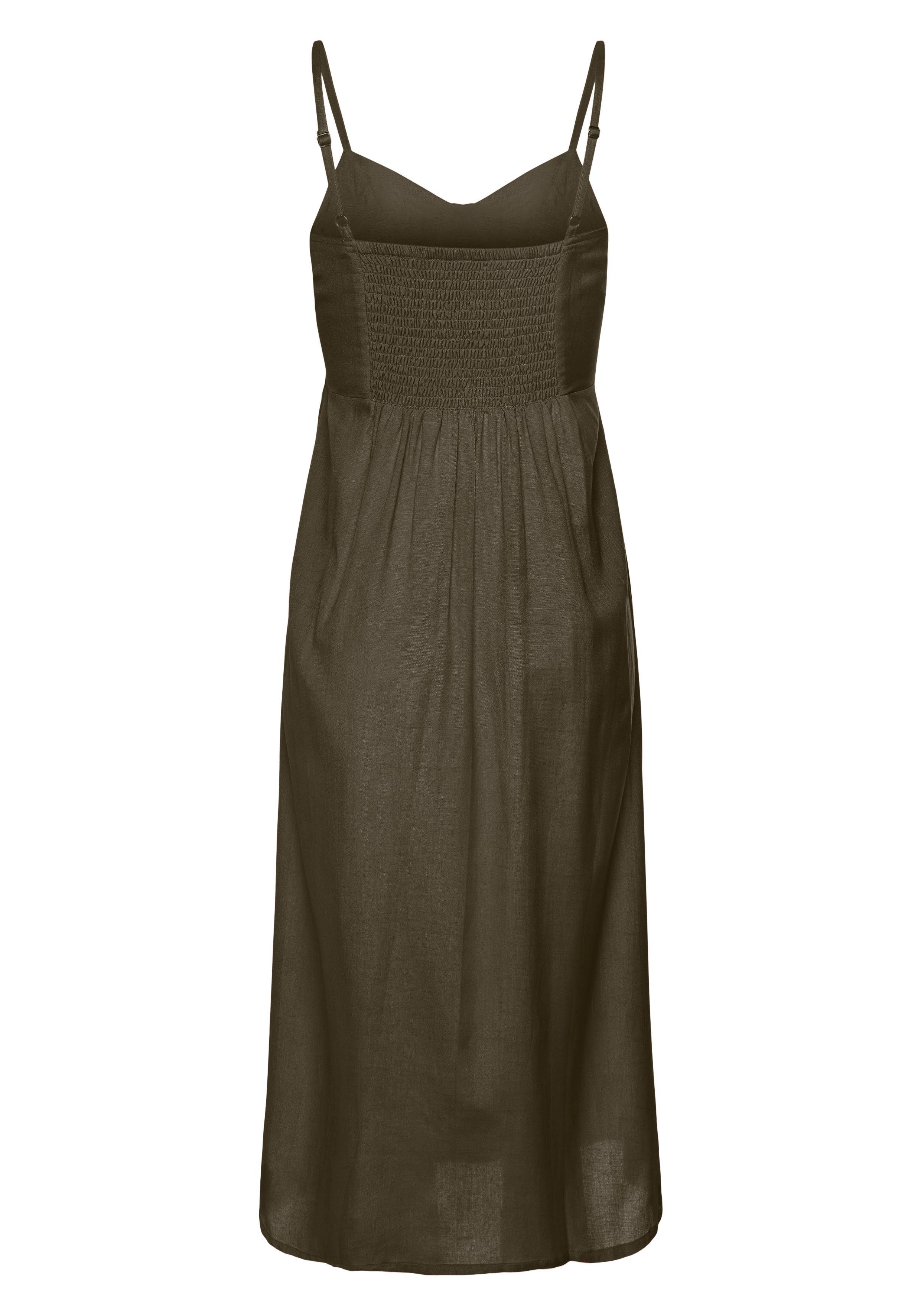 LASCANA Sommerkleid aus Leinenmix mit Baumwolle elegantes Midikleid, Strandkleid, Spaghettikleid, Leinenkleid – Bild 4 von 5