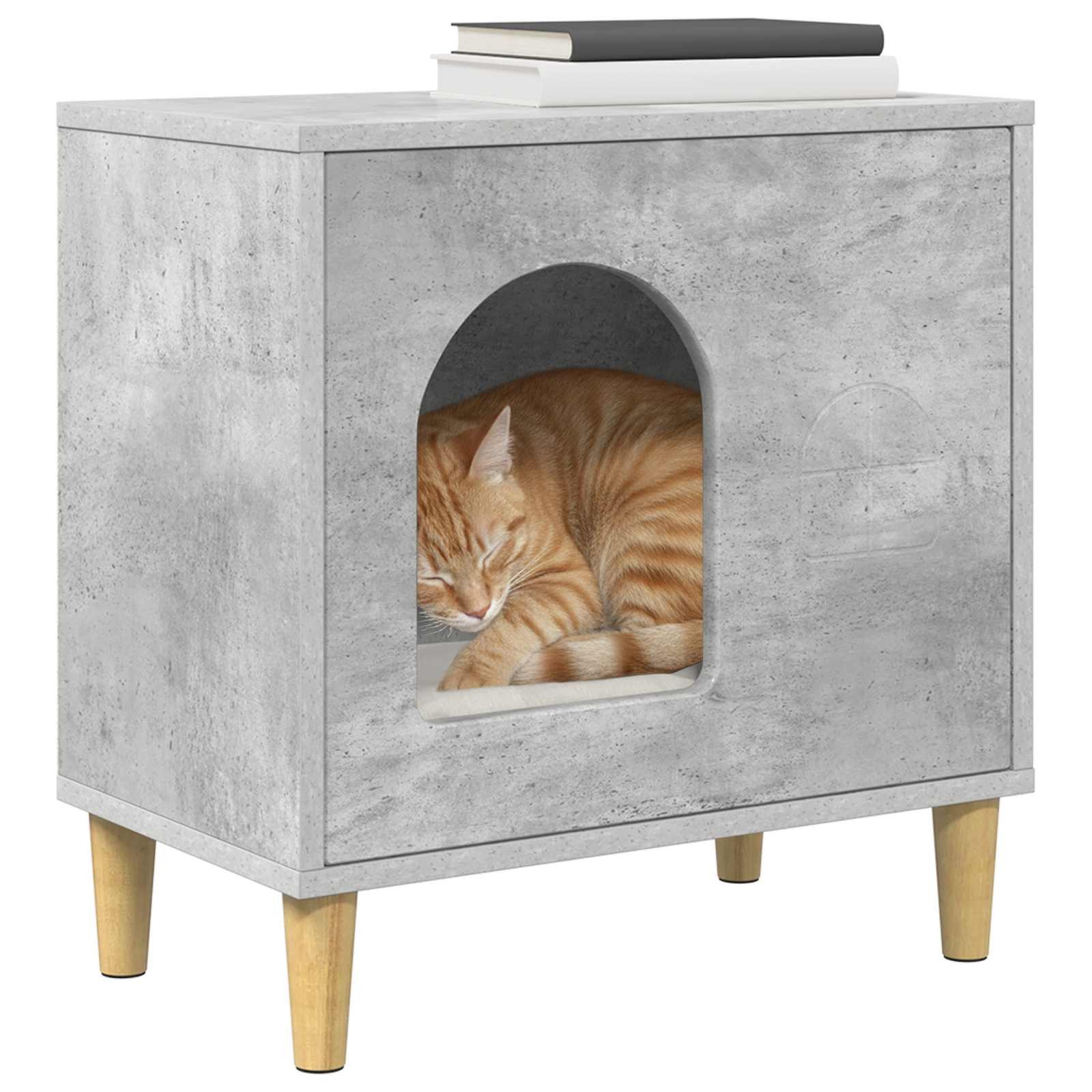 vidaXL Katzenhaus, Katzenhaus Beton 51 x 30 x 52 cm Holzwerkstoff