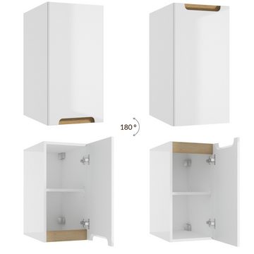 Lomadox Unterschrank SOFIA-107 Badezimmer drehbar um 180° in weiß Hochglanz lackiert : 30/60/45 cm