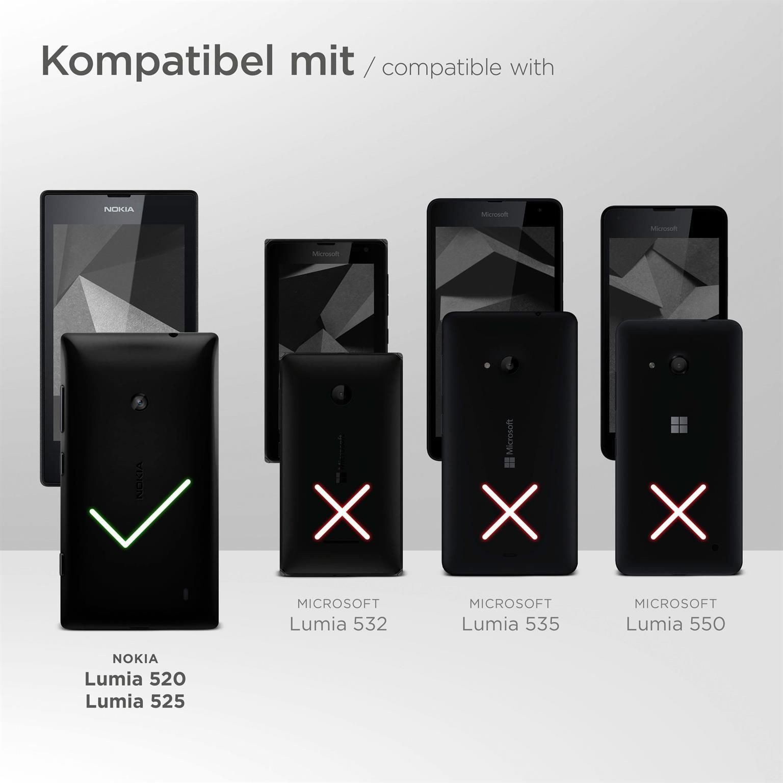 ONEFLOW Handyhülle für Nokia Lumia 520 Wasserdichte Tasche BeachBag Schwarz 4 Zoll, Hülle mit Touch Kamera Fenster IPX8 Unterwasser-Tasche zum Schwimmen