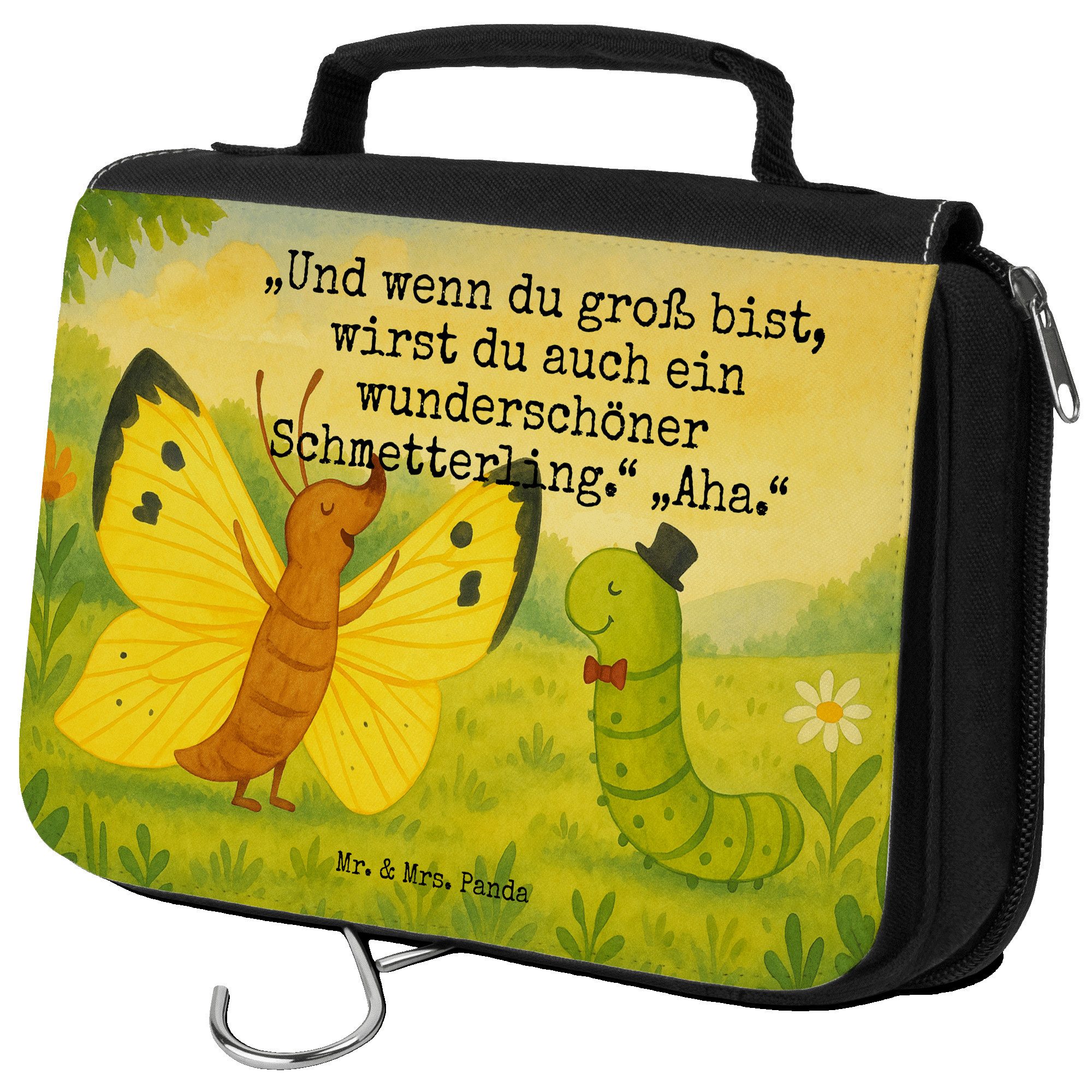 Mr. & Mrs. Panda Kulturbeutel Raupe Schmetterling Design, Kulturbeutel, Weiß, Kosmetiktasche, Kultu (Packung), Hut Entwicklung Make-Up Tasche