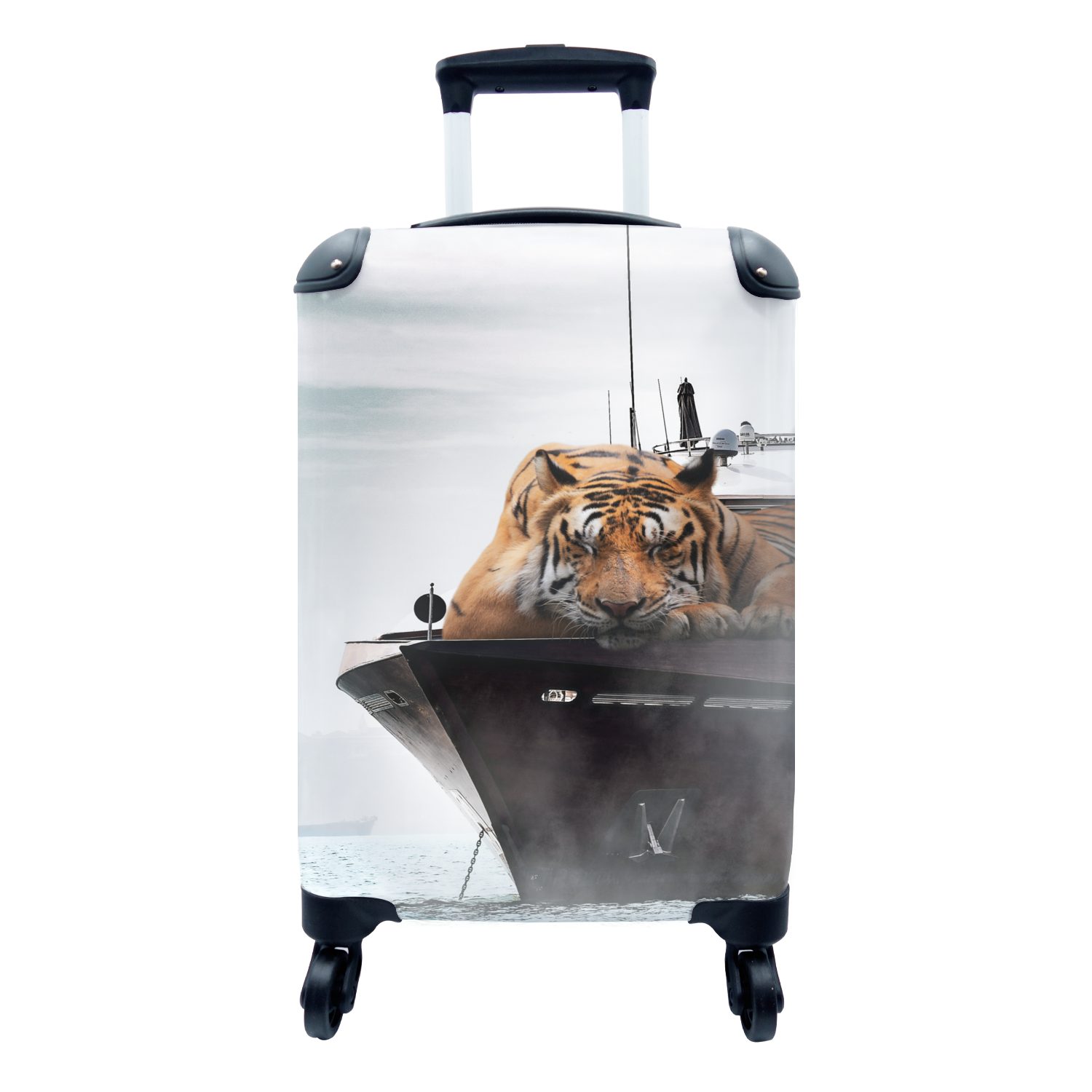 Handgepäck - 4 mit Meer, für MuchoWow Trolley, Reisetasche Boot Tiger Reisekoffer Rollen, rollen, Ferien, Handgepäckkoffer -