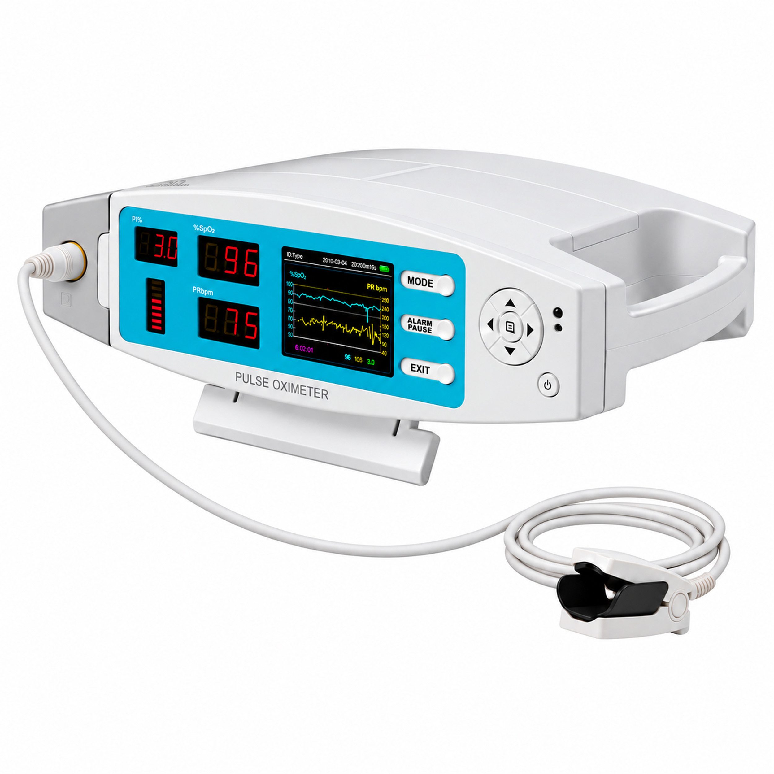 pulox Pulsoximeter PO-900 Stationäres Pulsoximeter mit Alarmfunktion und Software