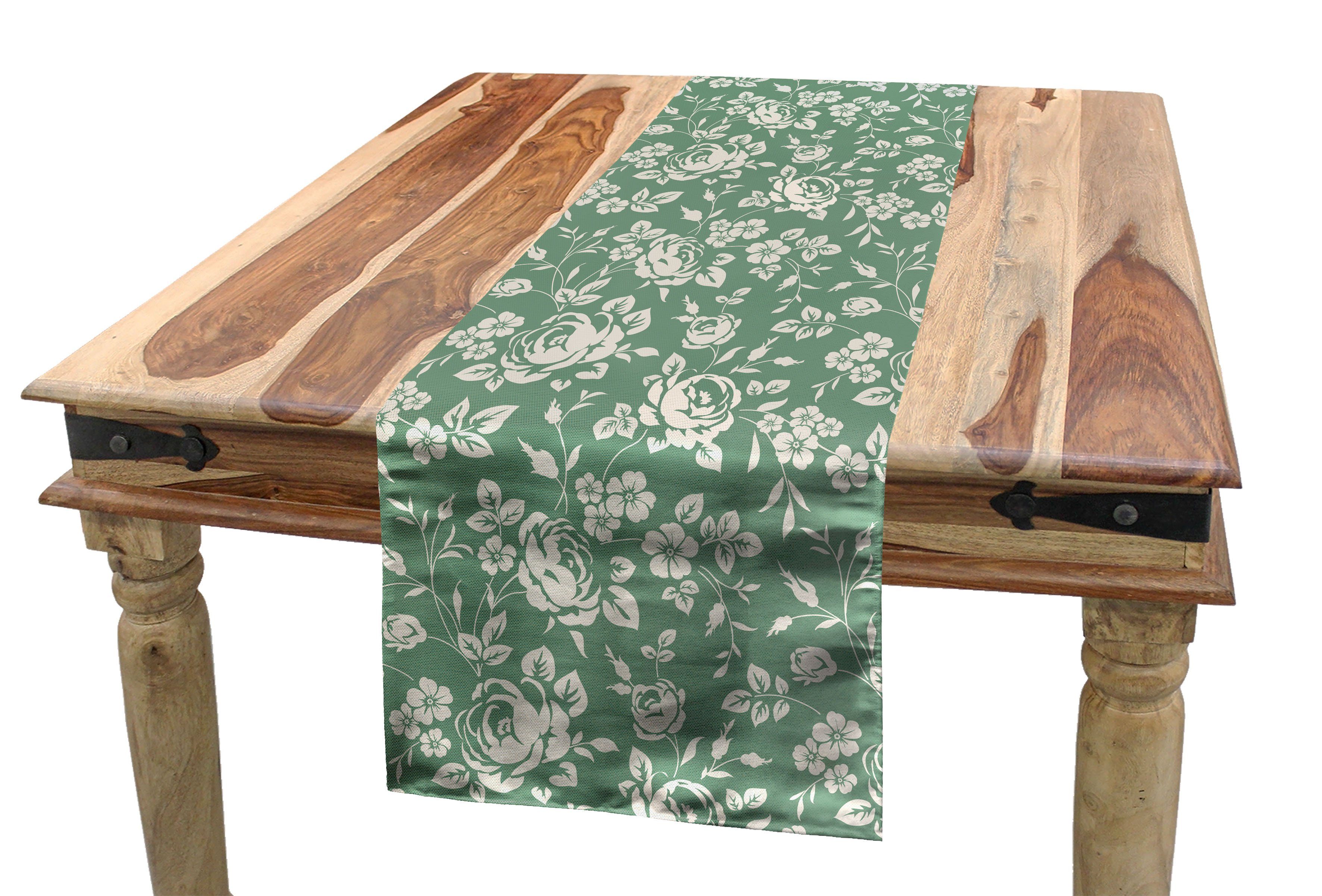 Abakuhaus Tischläufer Esszimmer Küche Rechteckiger Dekorativer Tischläufer, Blumen Victorian Rose Bouquet