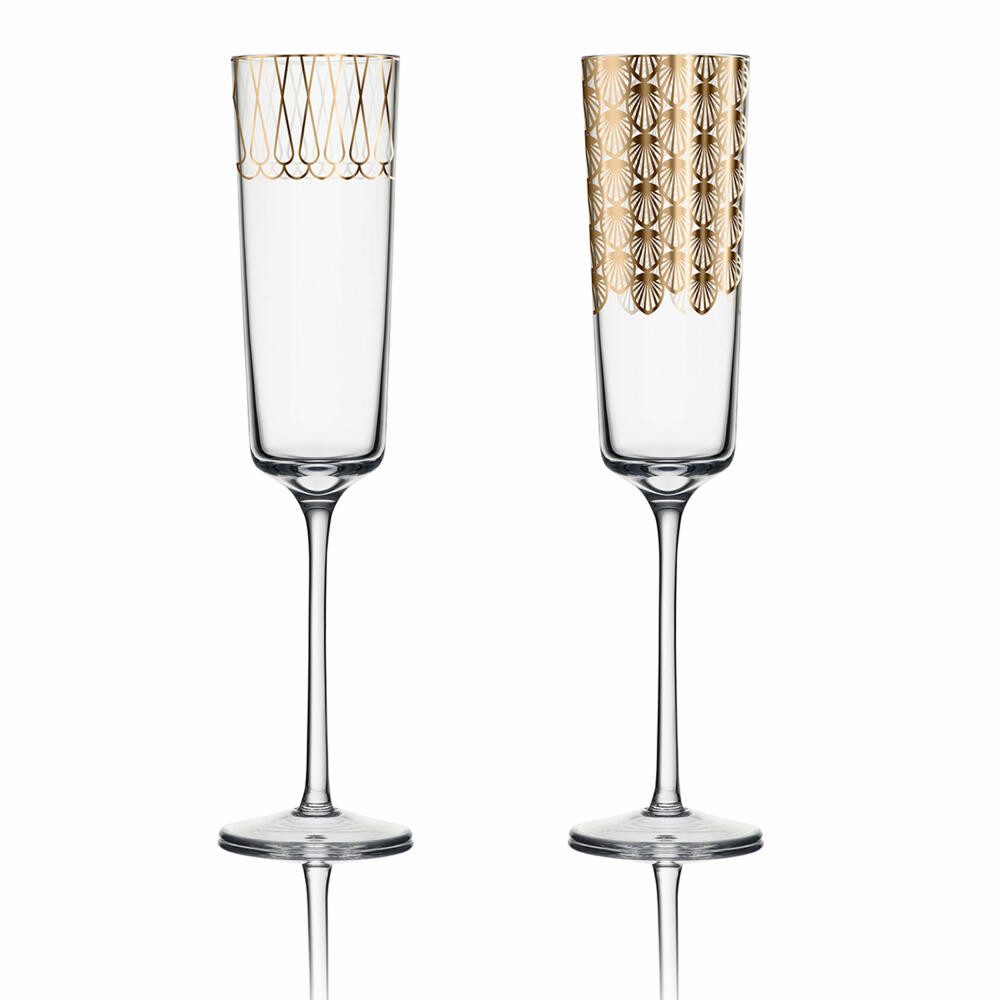 Goebel Sektglas 2er Set First Gold, Glas