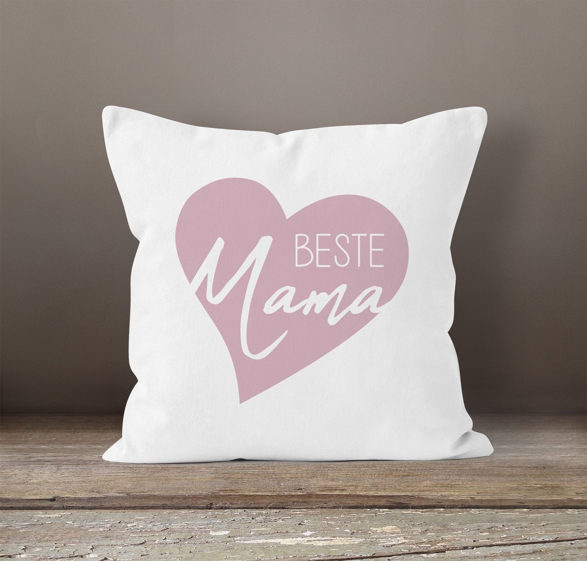 SpecialMe Dekokissen Kissen-Bezug Beste Mama Herz Geschenk für Mama zum Mut günstig online kaufen