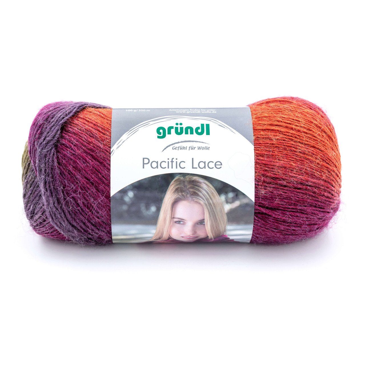 Gründl Gründl Wolle Pacific Lace 100 g hellviolett-orange Häkelwolle
