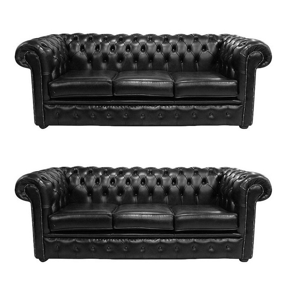 Xlmoebel Chesterfield-Sofa Elegantes Ledersofa im Chesterfield-Design für gemütliche Atmosphäre, Hergestellt in Europa