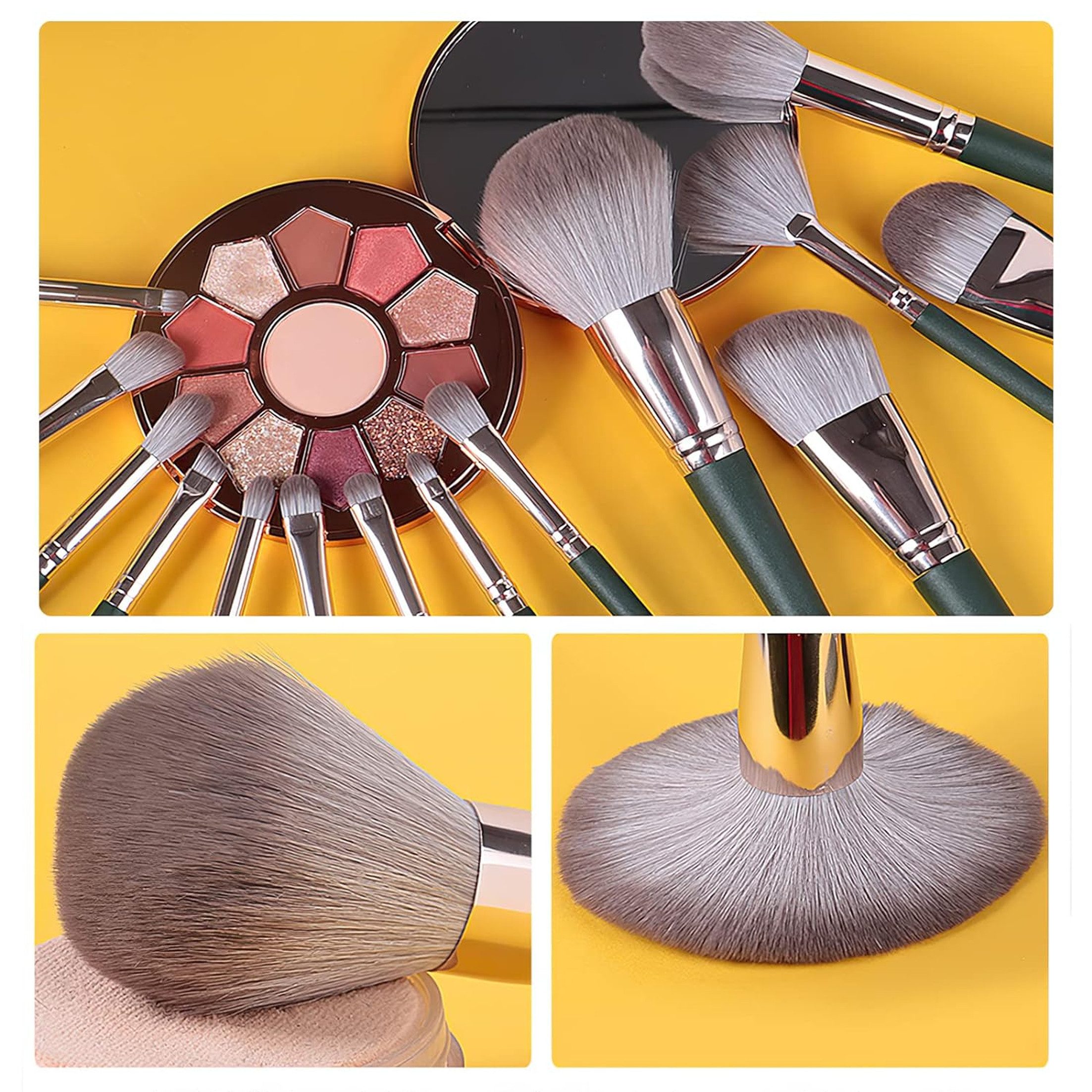 KINSI Kosmetikpinsel-Set 14-teilig Profi Makeup Pinsel Set – Inkl. Tasche,Ultraweiche Pinsel, Für Foundation,Puder & Kontur