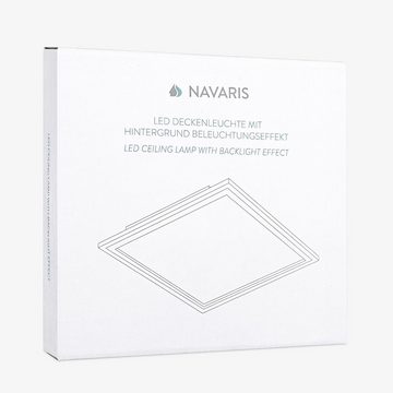 Navaris Deckenleuchte LED Deckenlampe mit zusätzlicher Hintergrundbeleuchtung - 18 Watt -
