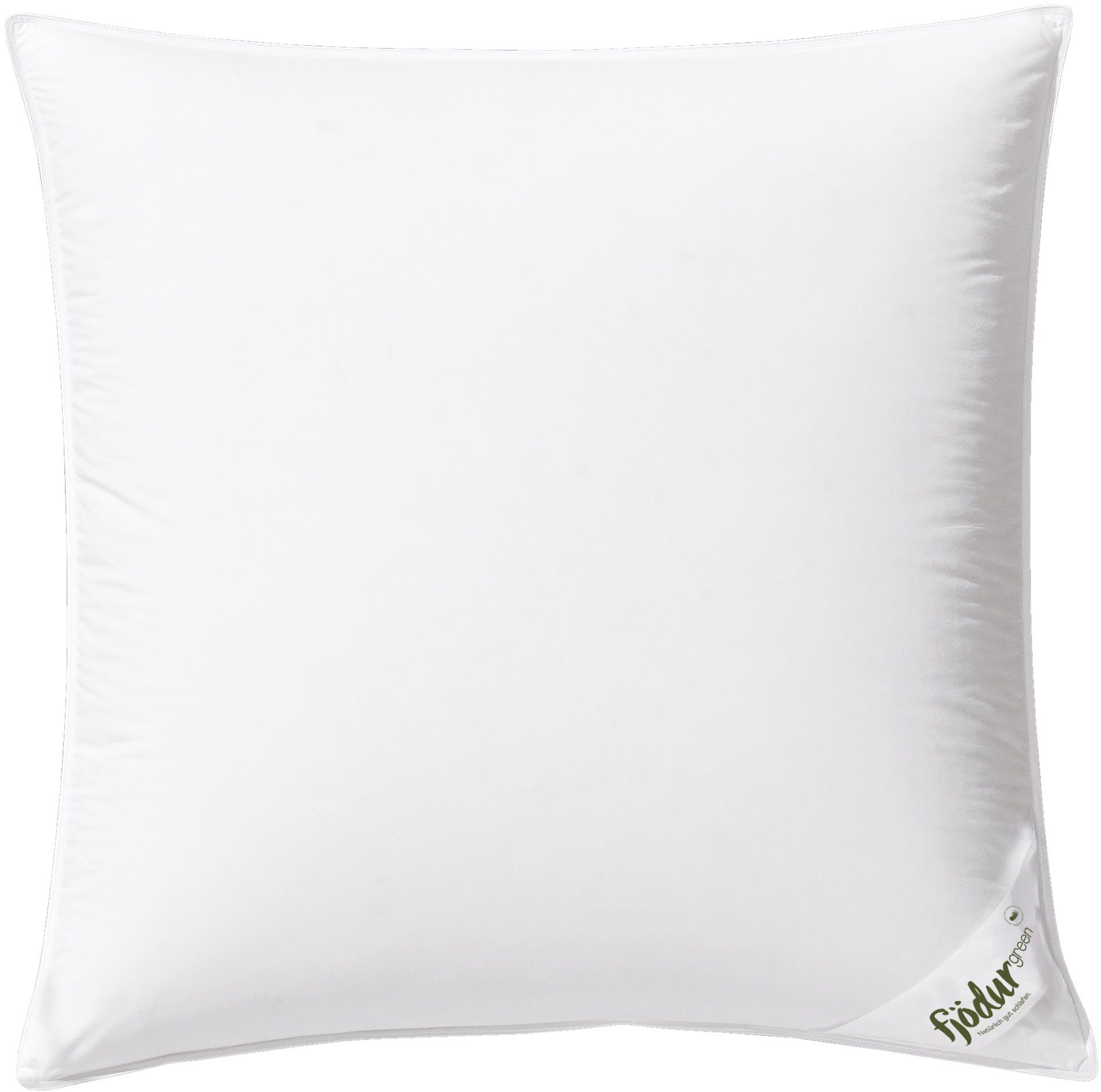 fjödur 3-Kammer-Kopfkissen Fleur, Kissen Made in Germany, Füllung: Außen: 50% Daunen % 50 dern, Innenkern aus Federn, Bezug: Bio-Baumwolle, Das 3-Kammerkissen gibt es in den Größen 40 x 80 und 80 x 80 cm.