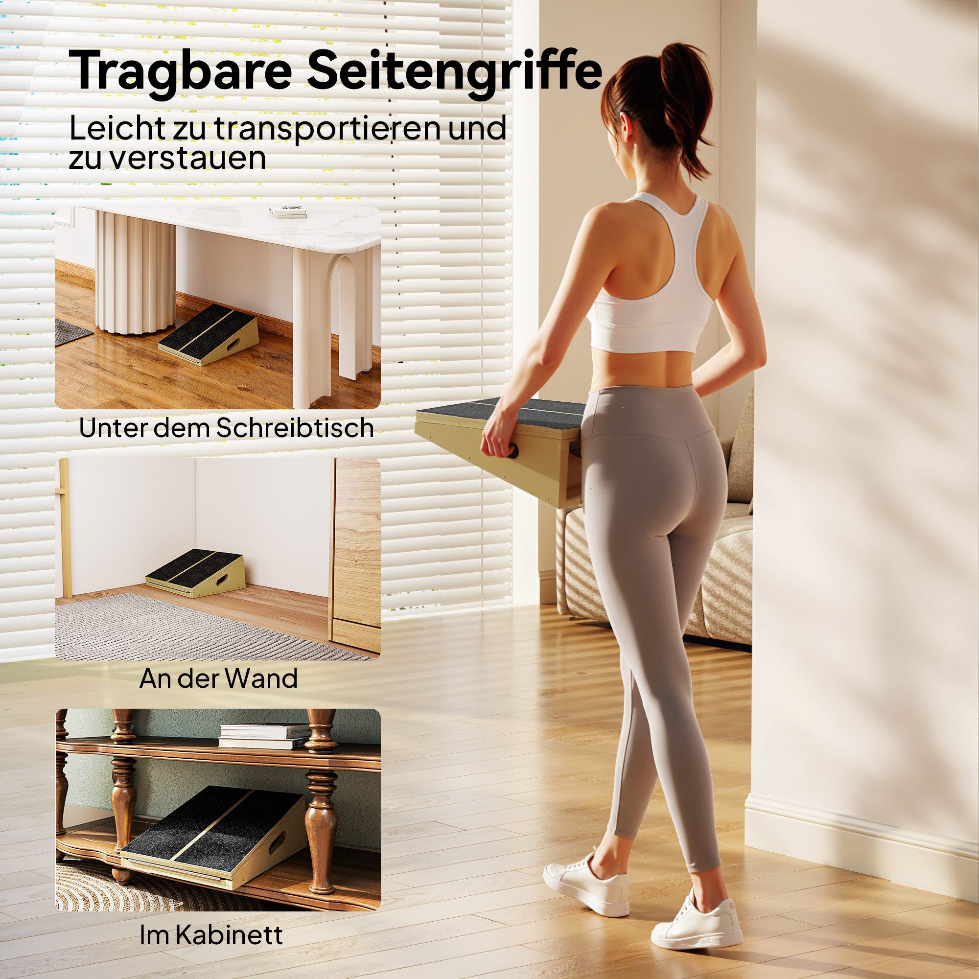 SPORTNOW Balanceboard mit 4 Winkeln, Tragegriff, für Wadenstreckung