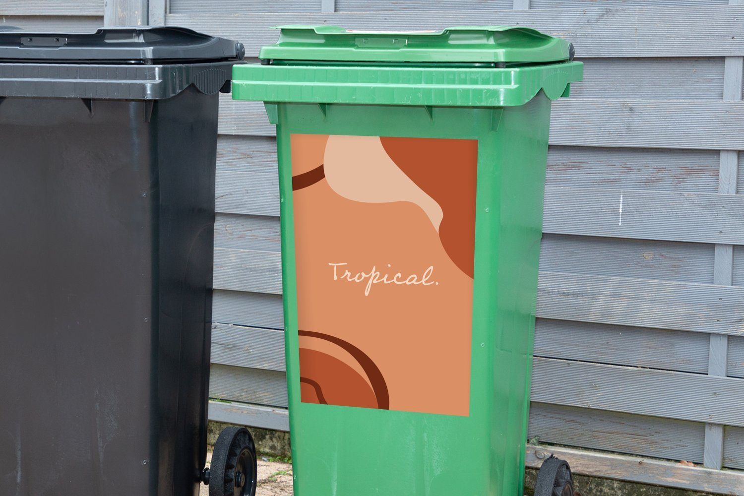 MuchoWow Wandsticker Sommer - Zitat Container, Mülltonne, Tropisch Sticker, Abfalbehälter - Mülleimer-aufkleber, (1 St)
