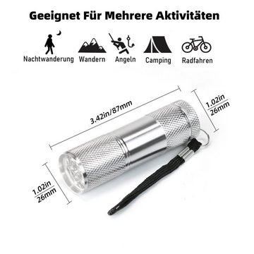 MDHAND LED Taschenlampe LED-Weißlicht-Taschenlampe (Set, 6-St), 6 Mini-Taschenlampen mit 18 Batterien, Camping, Notfall