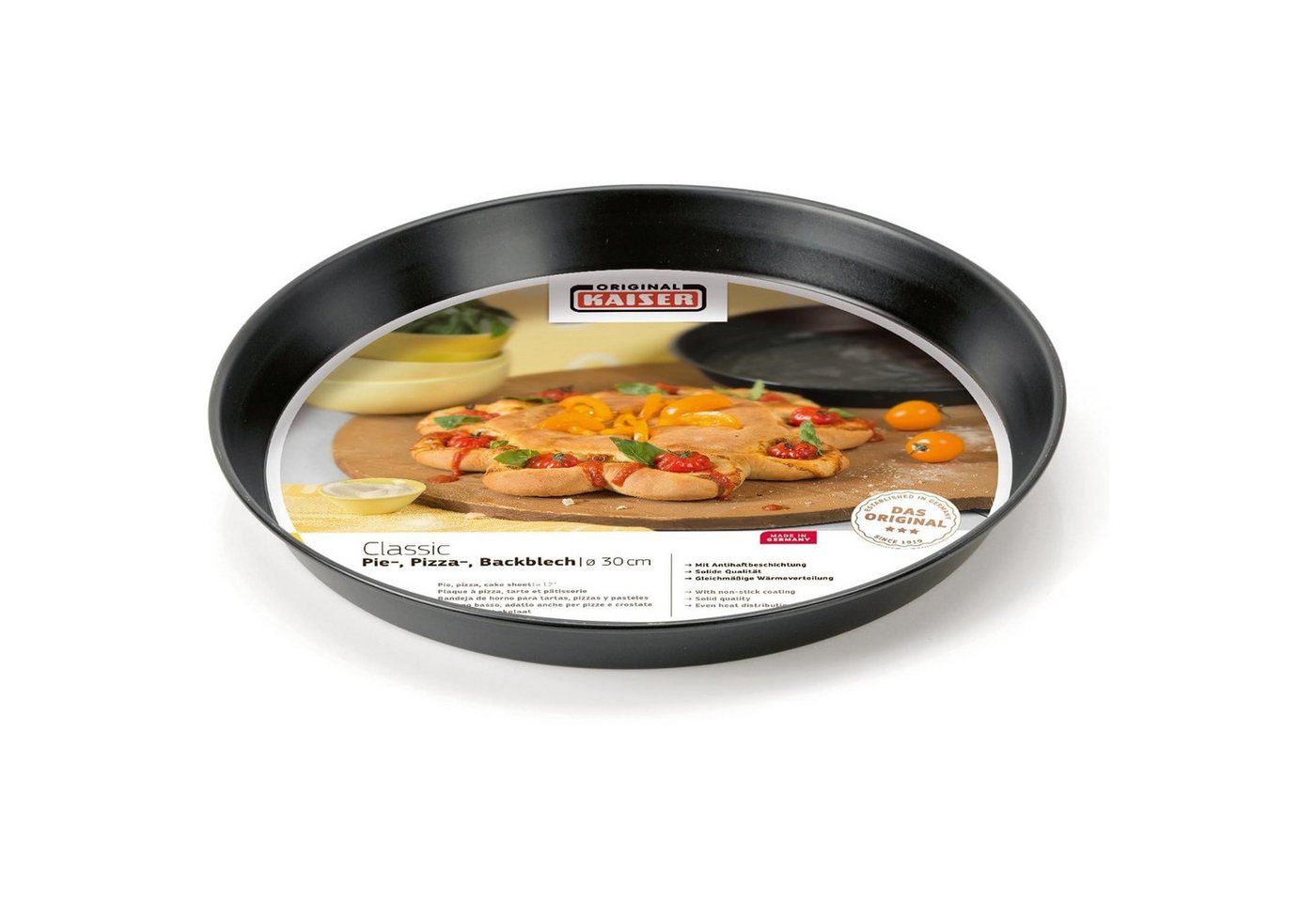 Kaiser Backformen Backblech KAISER Pizzablech Backblech CLASSIC 32cm Legierter Stahl, Stahl