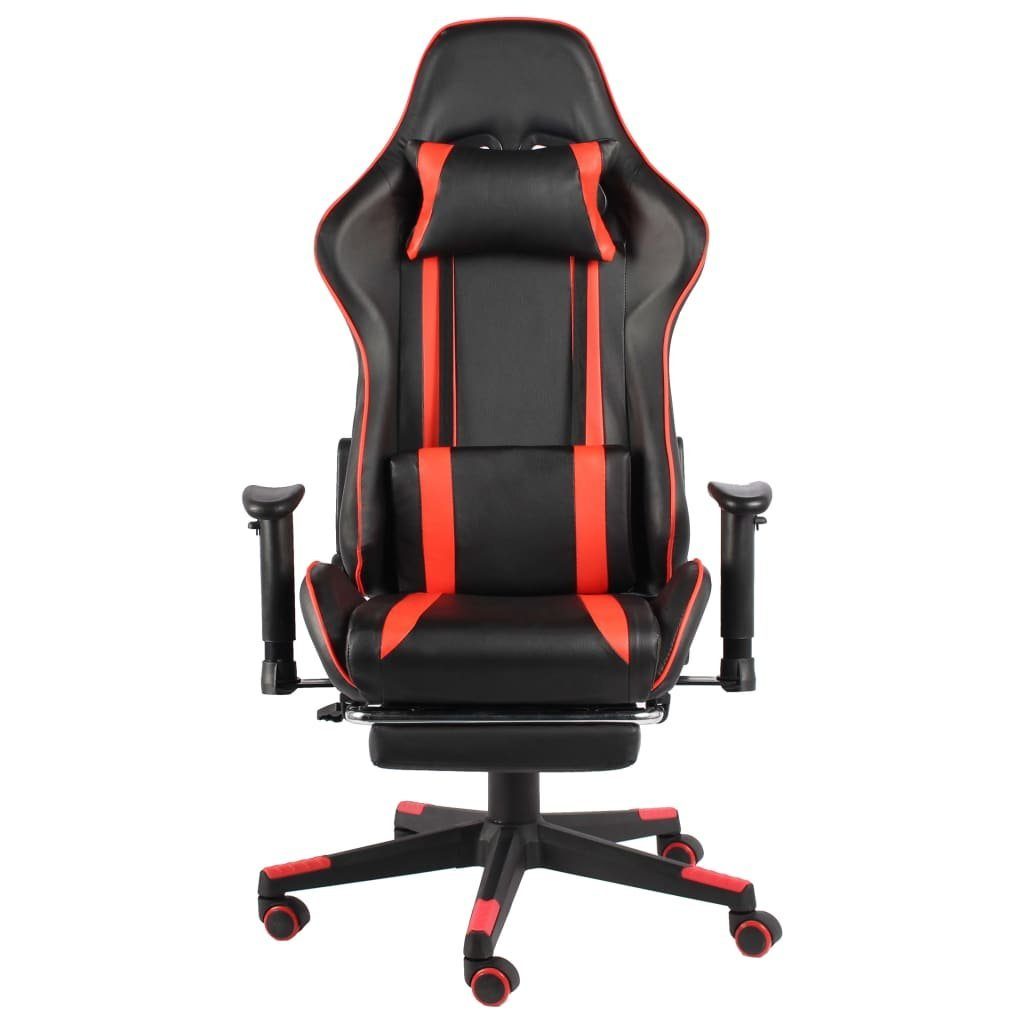 vidaXL Bürostuhl Rot PVC Drehbar Fußstütze Gaming-Stuhl mit