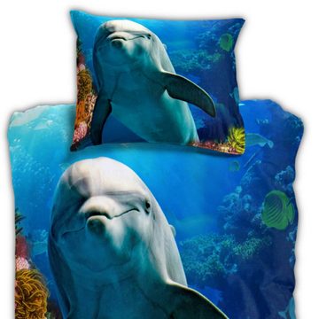Kinderbettwäsche Delfin, ESPiCO, Renforcé, 2 teilig, Unterwasserwelt, Delphin, Ozean, Tier
