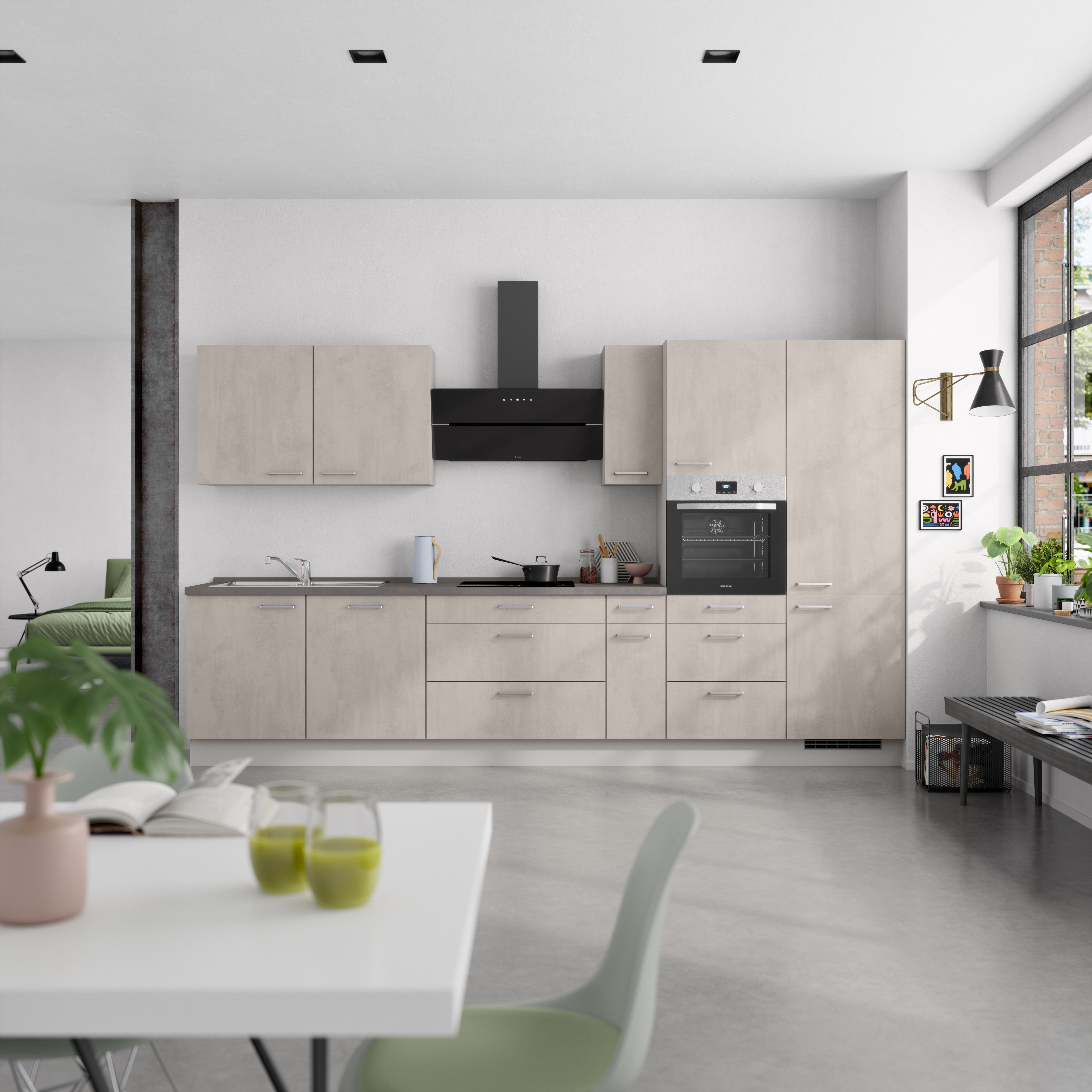 nobilia® Küchenzeile "Riva II", NEU: individuell anpassbar mit gratis Profi-Beratung, vormontiert, Breite 360 cm, Ausrichtung wählbar, wahlw. mit E-Geräten