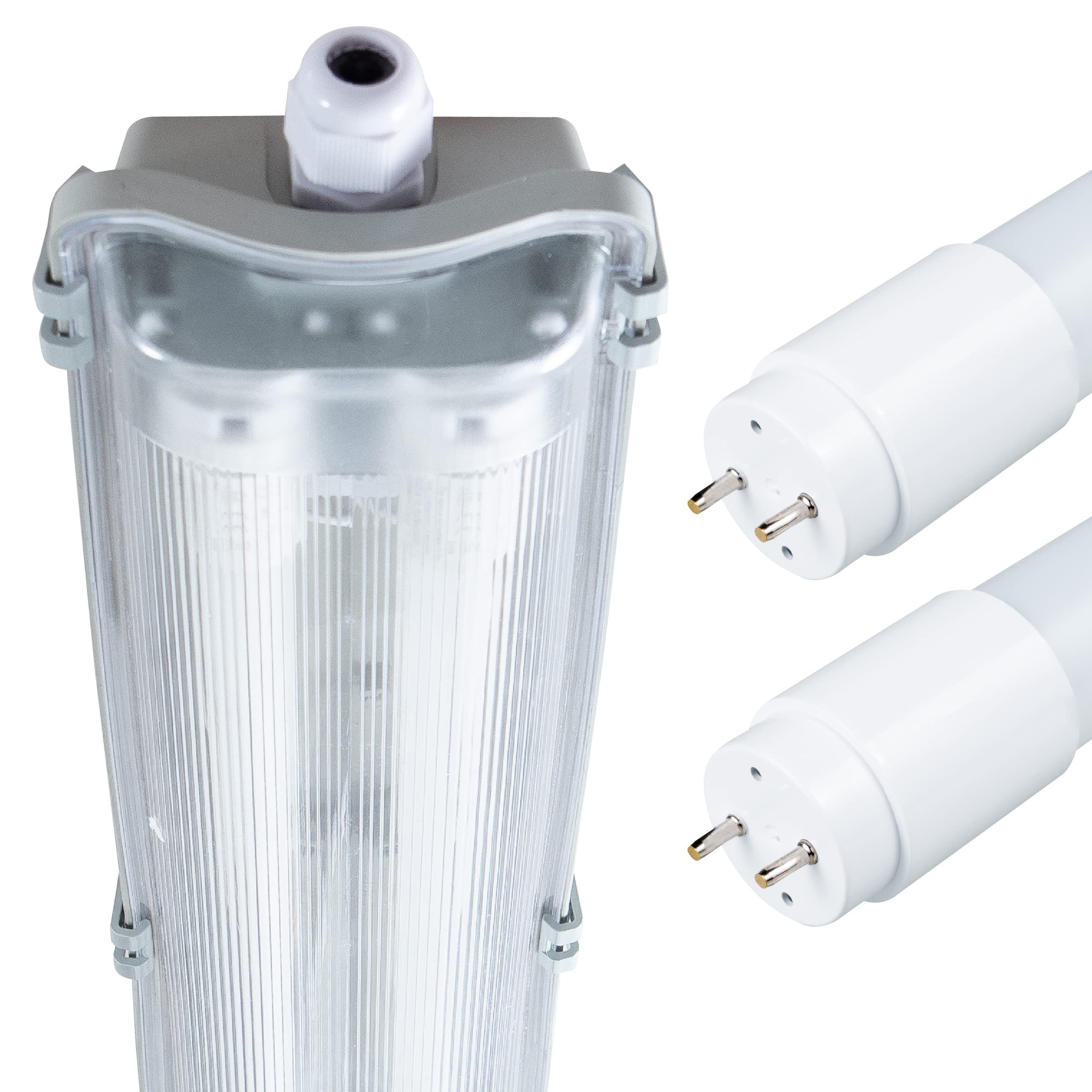 Feuchtraumleuchte LED Kunststoff Lumen, LED-Röhre, 120 2x proventa Deckenleuchte cm, IP65, 36 W, 4320