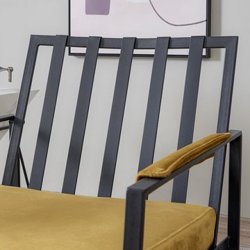 SOFTWEARY Sessel Relaxsessel mit Metallgestell, Sitz und Rücken gepolstert, Bezug aus Samt