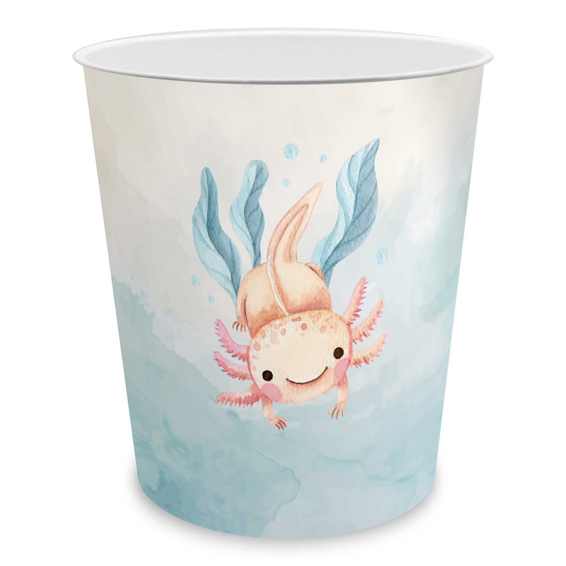 itenga Papierkorb itenga Papierkorb für Kinder - Motiv Axolotl - ca. 11 Liter
