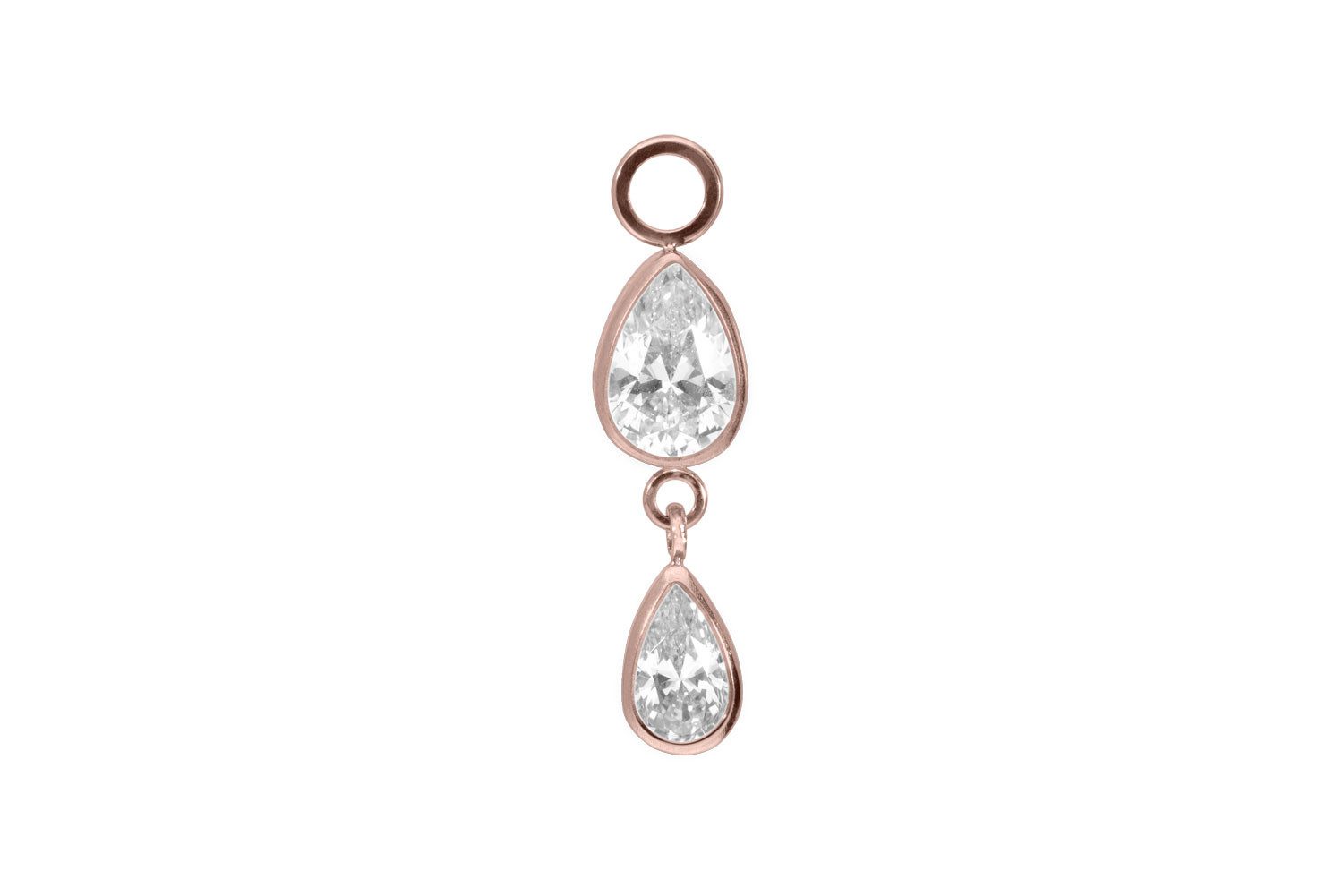 Piercing-Set Titan Anhänger für Clicker 2 KRISTALLTROPFEN