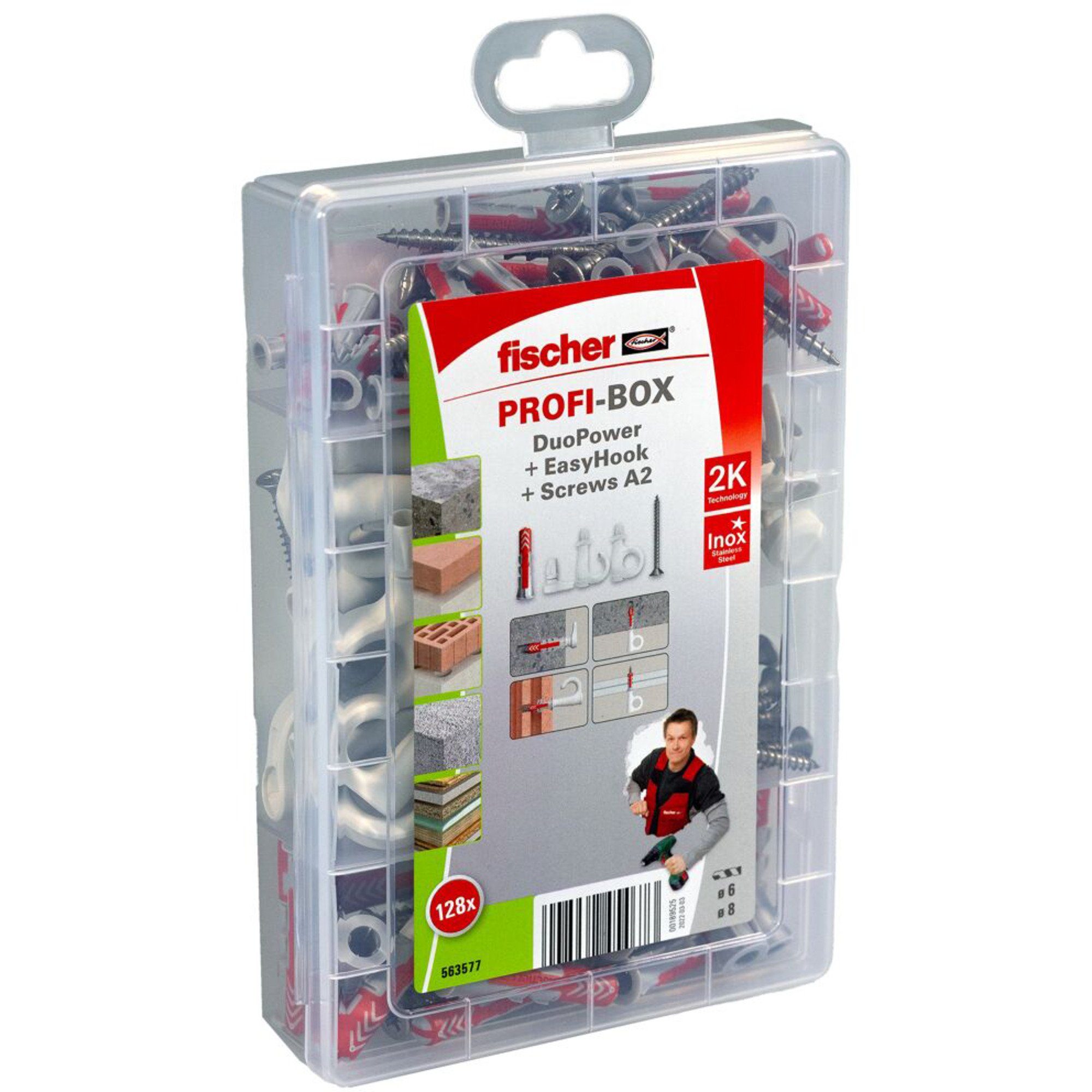Fischer Universaldübel fischer ProfiBox DuoPower + EasyHook + Schraube
