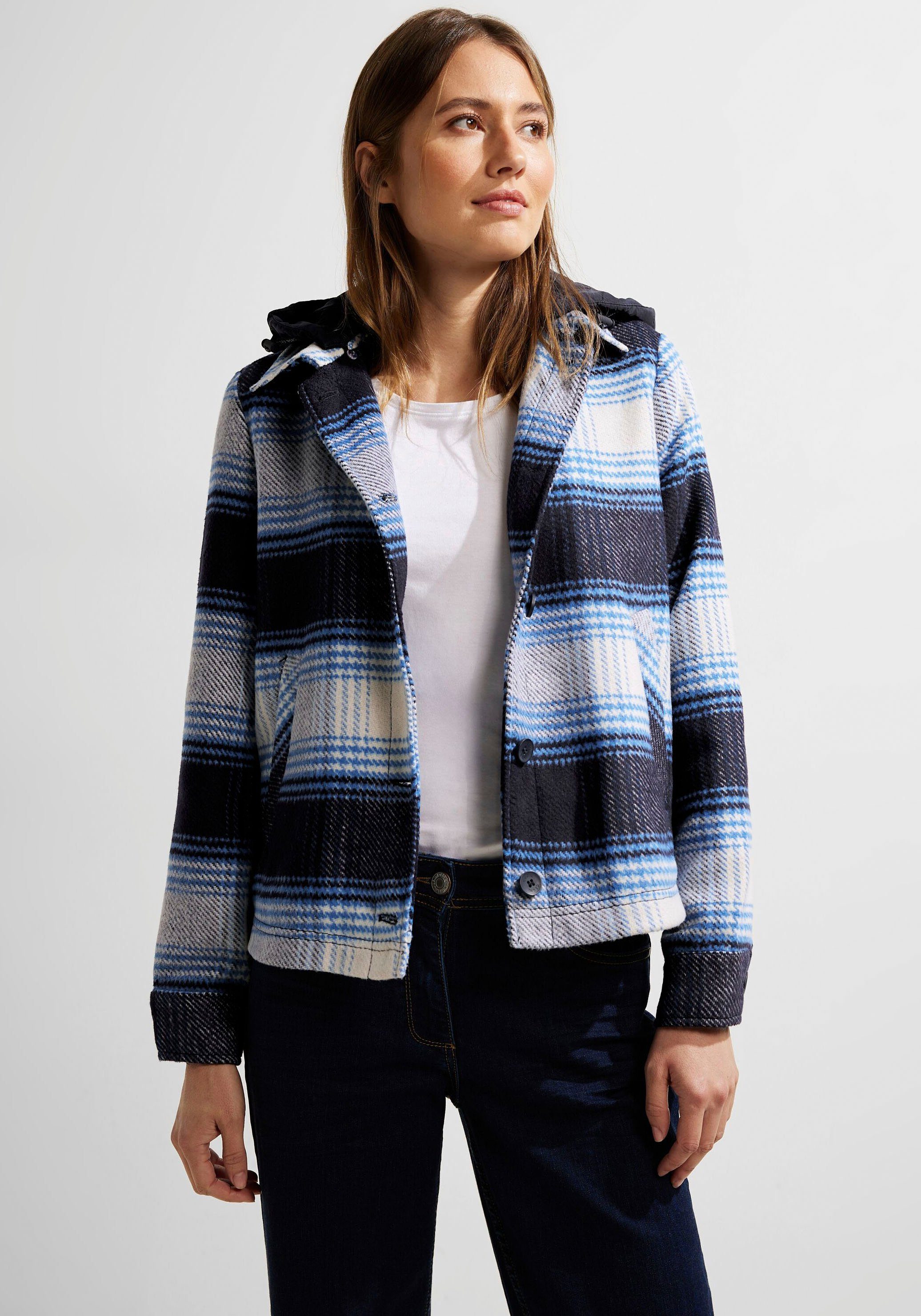 durchgehender Cecil sky blue Jackenblazer Knopfleiste mit night