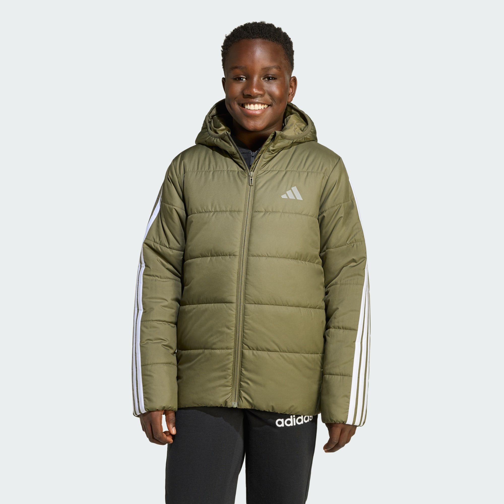 Hybridjacke ESSENTIALS 3-STREIFEN GEFÜTTERTE KINDERJACKE