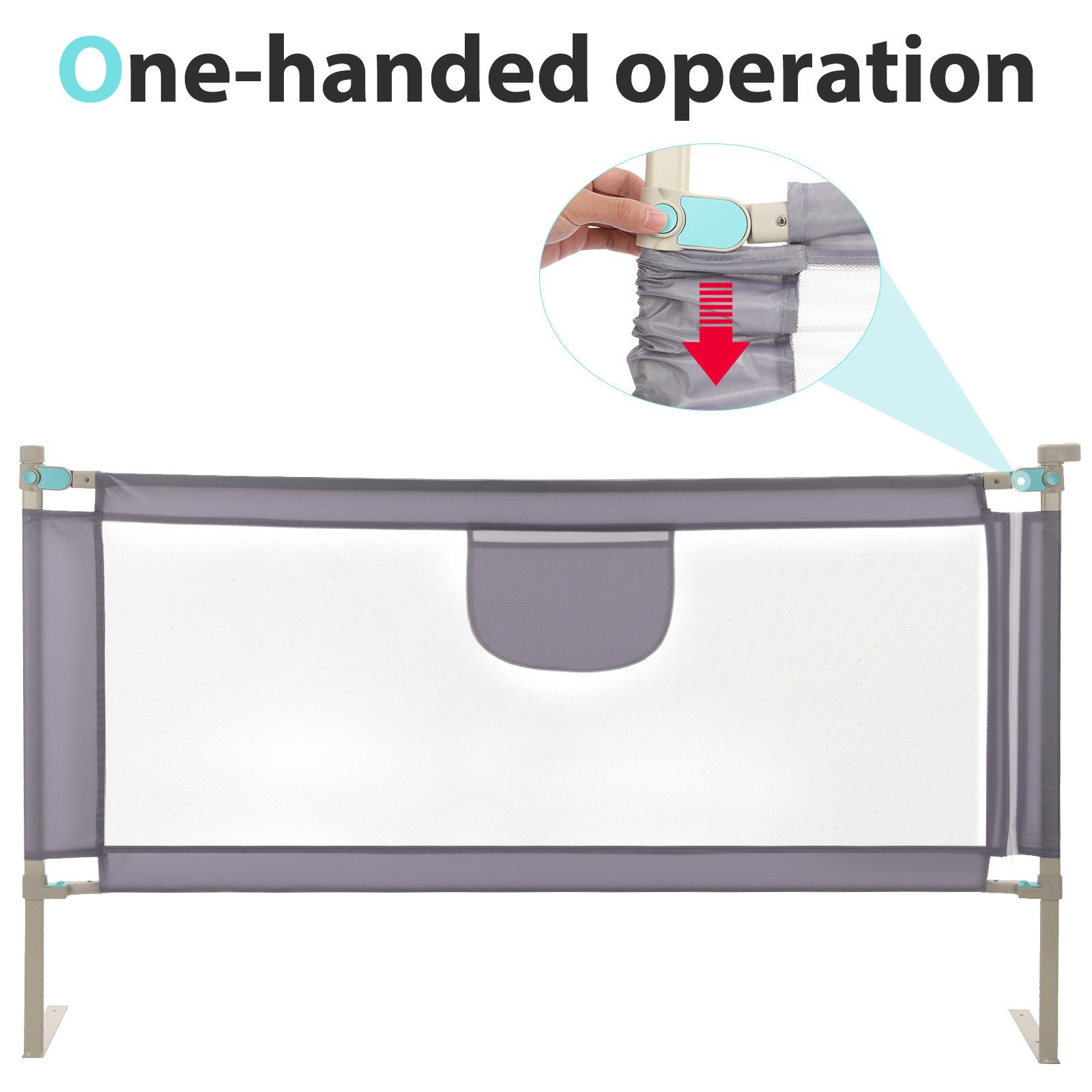 oyajia Bettschutzgitter Kinderbettgitter Babybettgitter, 150/180/200 cm,Rau günstig online kaufen