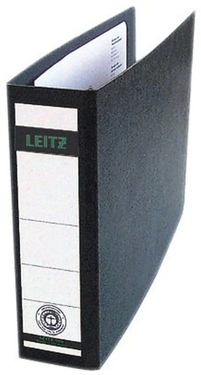 LEITZ Aktenordner Ordner A5 quer Hartpappe schwarz