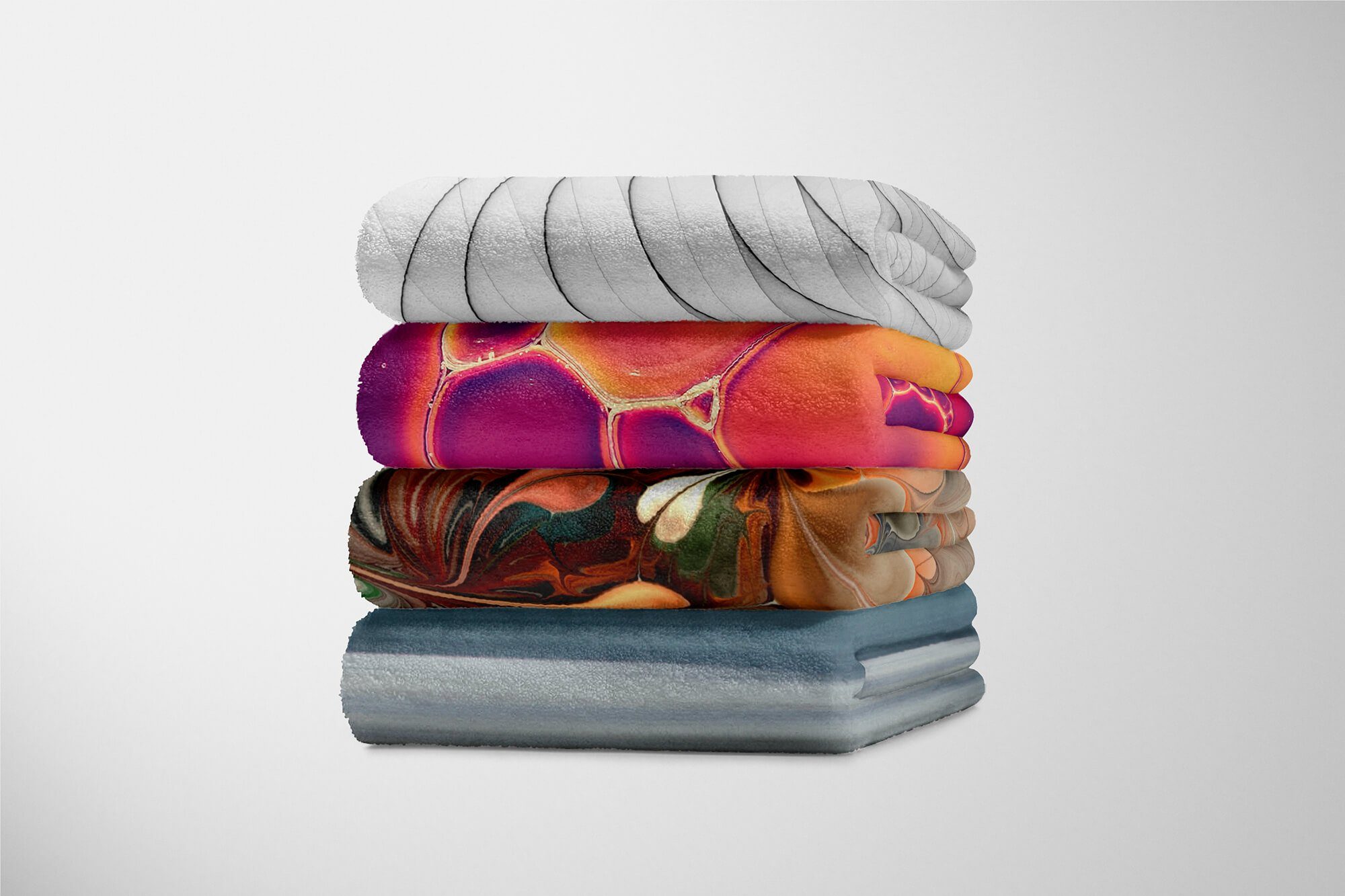Handtuch Muster Handtücher Kuscheldecke Art Sinus abstraktes Baumwolle-Polyester-Mix Strandhandtuch mit Handtuch Fotomotiv Saunatuch (1-St), Kunstvoll,