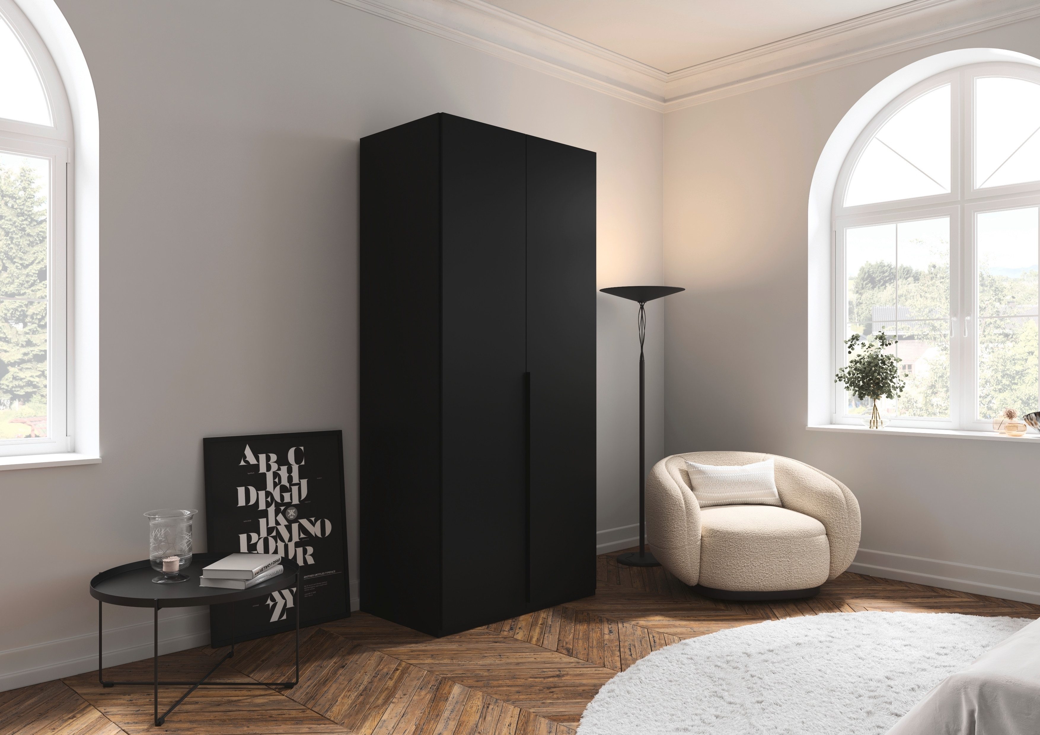 LeGer Home by Lena Gercke Kleiderschrank Schrank Garderobe Ankleide Schlafzimmer Flur SERINA Eyecatcher (3 verschiedene Ausstattungen BASIC/CLASSIC/PREMIUM (inkl. SOFT-CLOSE) in 6 Breiten (101 - 401 cm) mit Front Glas oder Dekor MADE IN GERMANY
