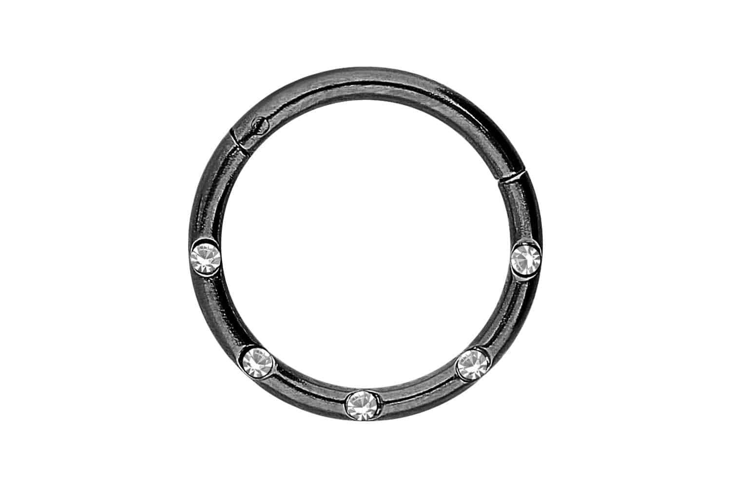 Nasenpiercing Chirurgenstahl Segmentring Clicker 5 KRISTALLE Ohrpiercing Septum Nase